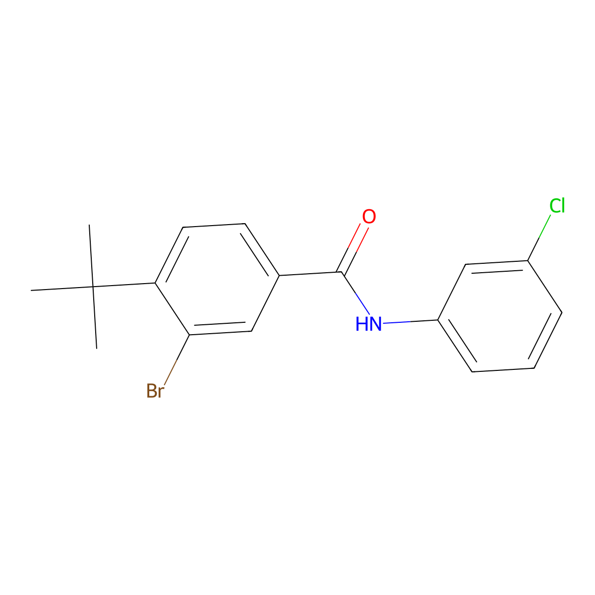 3-bromo-4-tert-butyl-N-(3-chlorophenyl)benzamide molecular structure, CAS 501107-66-0