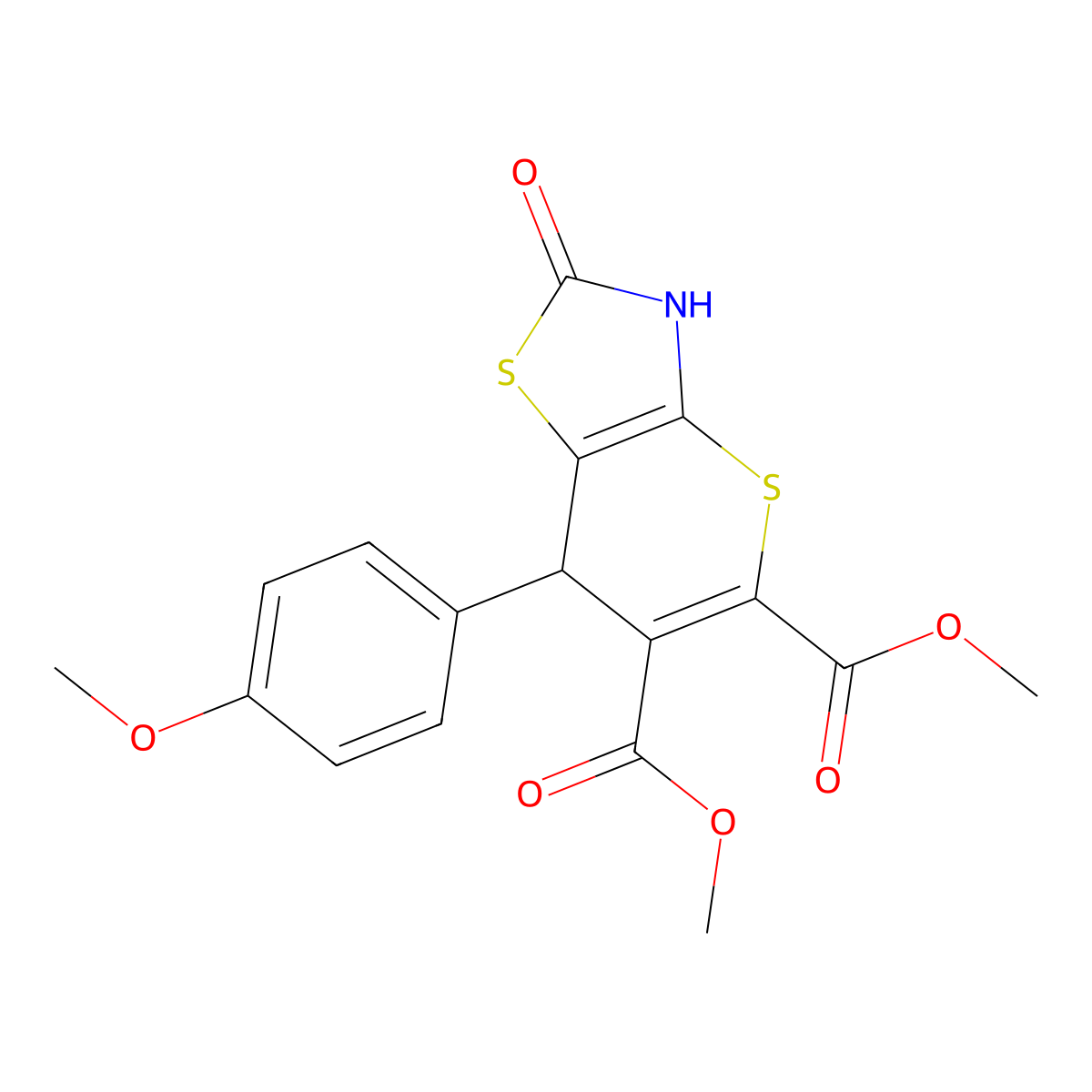 dimethyl 7-(4-methoxyphenyl)-2-oxo-3,7-dihydro-2H-thiopyrano[2,3-d]thiazole-5,6-dicarboxylate molecular structure, CAS 501108-04-9