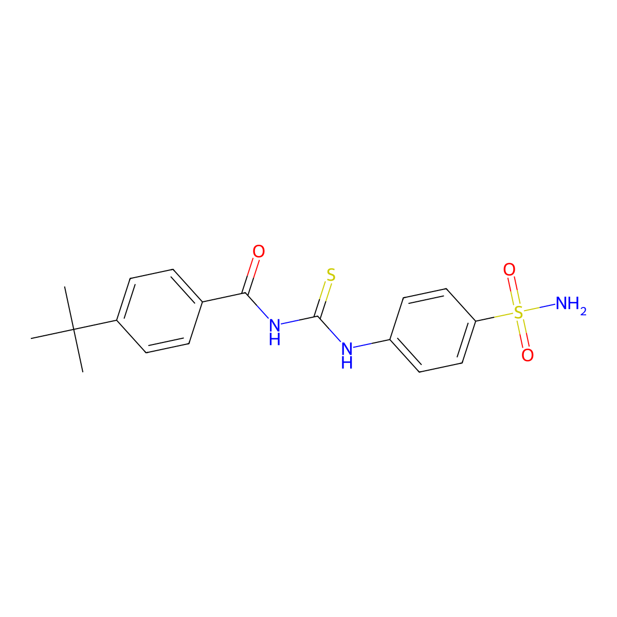 4-tert-butyl-N-[(4-sulfamoylphenyl)carbamothioyl]benzamide molecular structure, CAS 501111-61-1