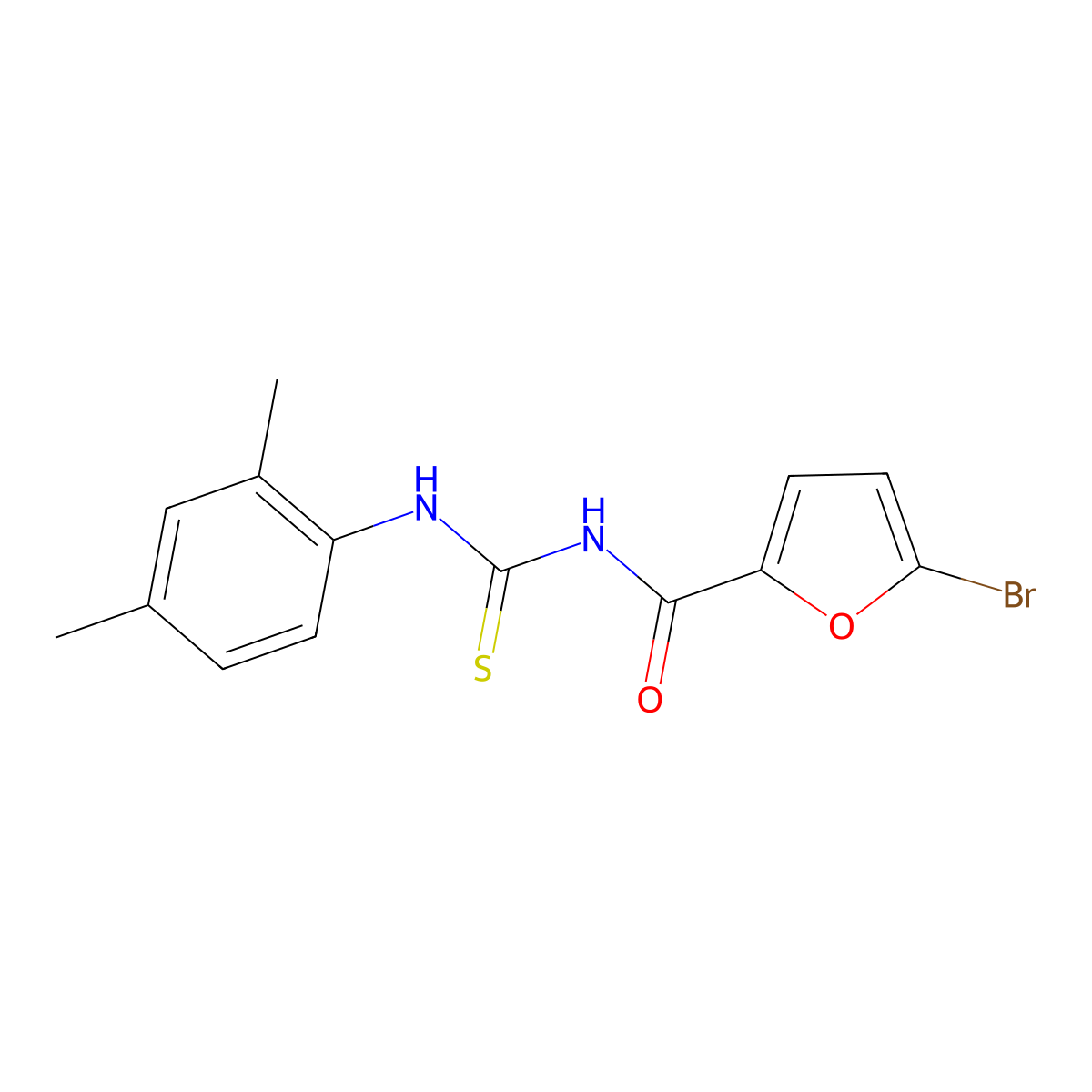 5-bromo-N-[(2,4-dimethylphenyl)carbamothioyl]furan-2-carboxamide molecular structure, CAS 501111-65-5
