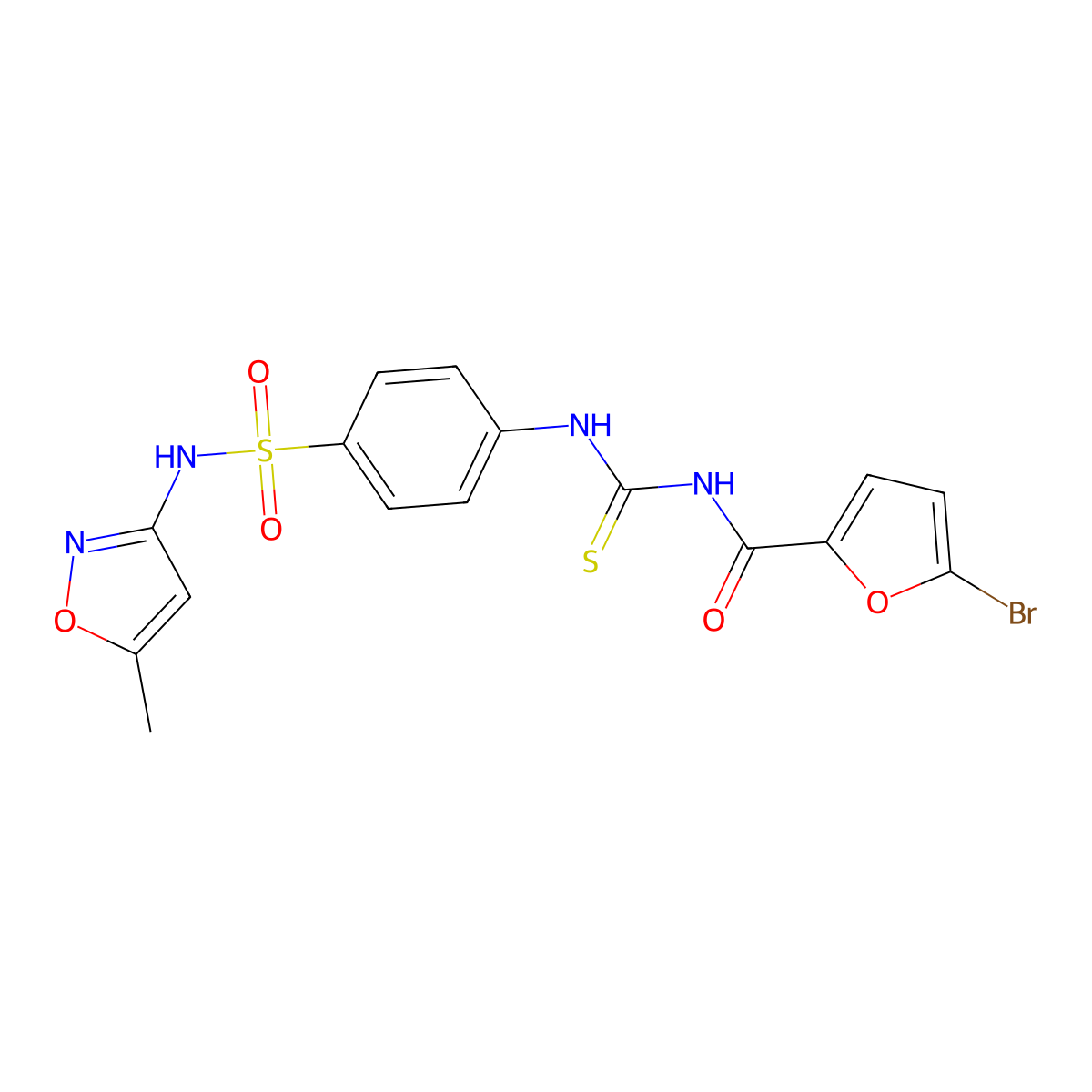 4-({[(5-bromo-2-furoyl)amino]carbothioyl}amino)-N-(5-methylisoxazol-3-yl)benzenesulfonamide molecular structure, CAS 501111-66-6
