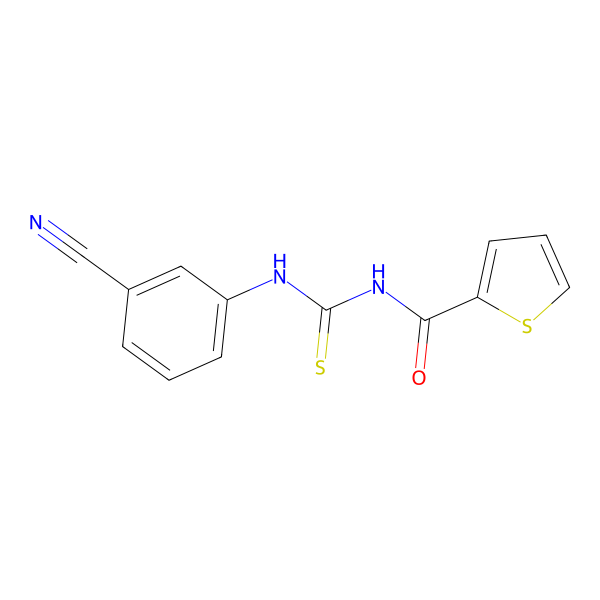 N-[(3-cyanophenyl)carbamothioyl]thiophene-2-carboxamide molecular structure, CAS 501111-68-8