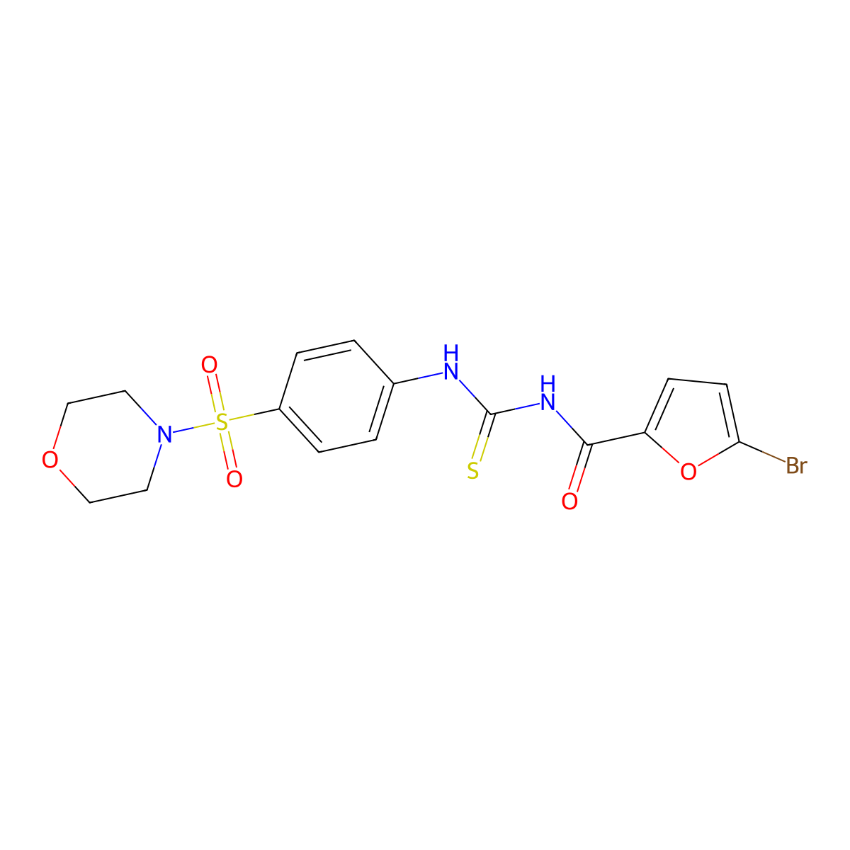 5-bromo-N-((4-(morpholinosulfonyl)phenyl)carbamothioyl)furan-2-carboxamide molecular structure, CAS 501111-70-2