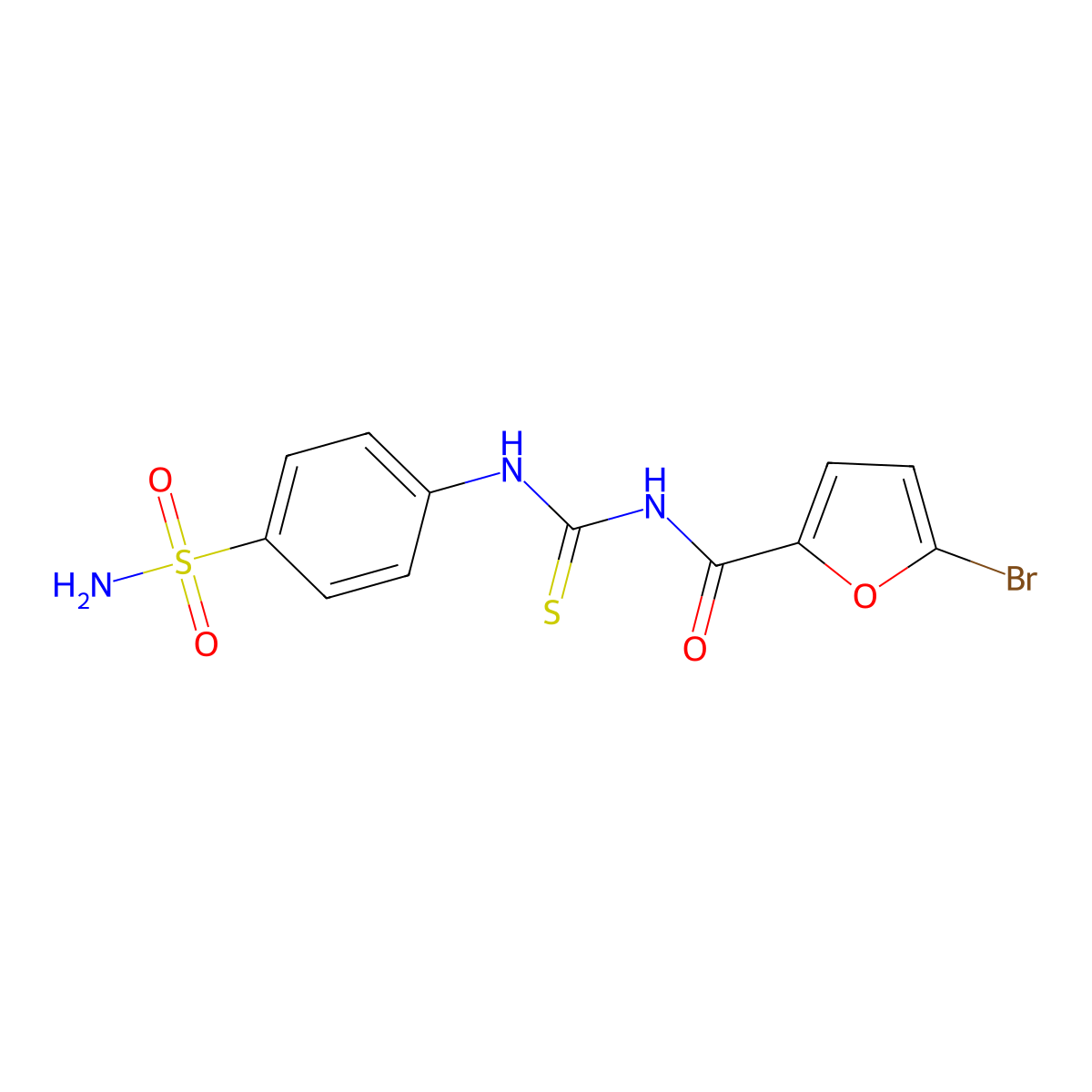 5-bromo-N-[(4-sulfamoylphenyl)carbamothioyl]furan-2-carboxamide molecular structure, CAS 501111-79-1