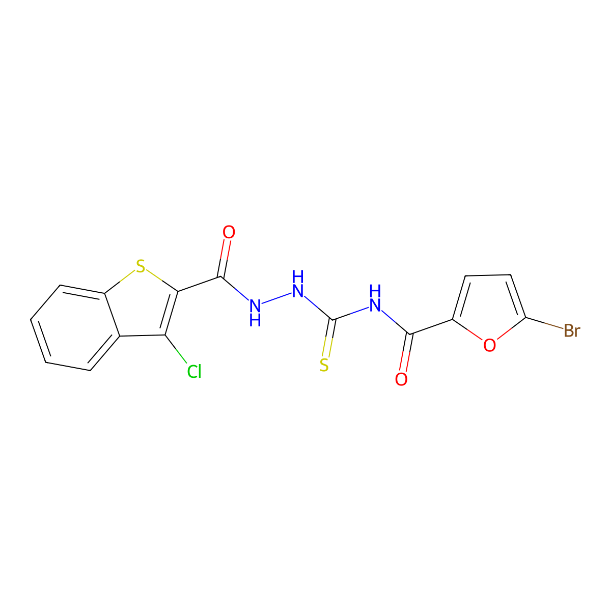 5-bromo-N-({2-[(3-chloro-1-benzothien-2-yl)carbonyl]hydrazino}carbothioyl)-2-furamide molecular structure, CAS 501111-93-9