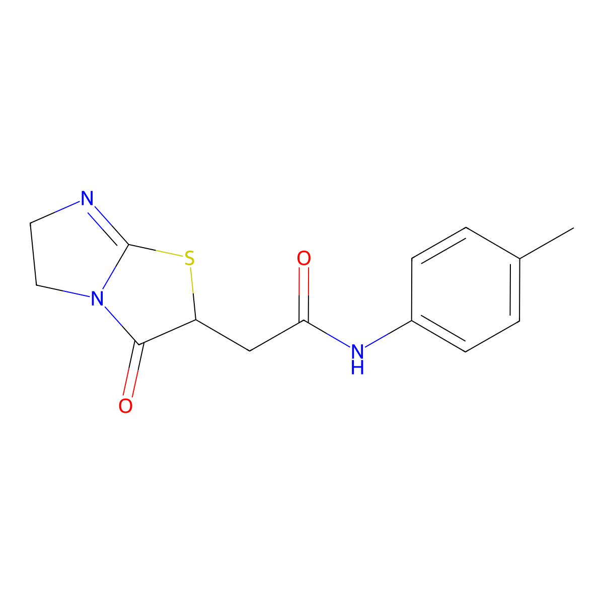 N-(4-methylphenyl)-2-(3-oxo-5,6-dihydroimidazo[2,1-b]thiazol-2-yl)acetamide molecular structure, CAS 501112-17-0