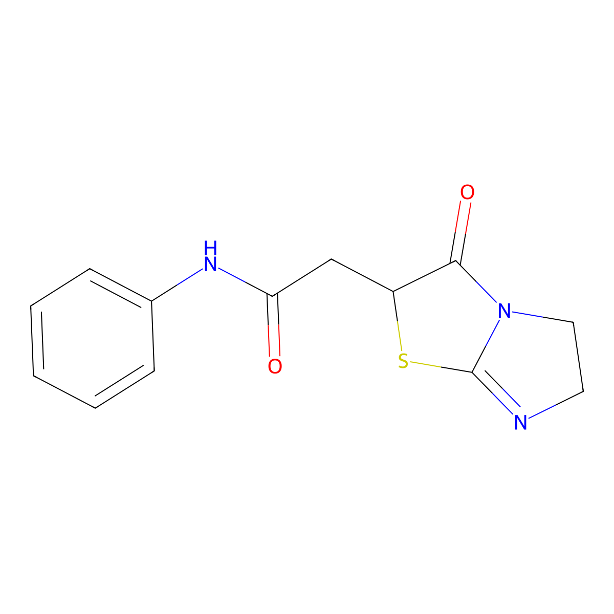 2-(3-oxo-2,3,5,6-tetrahydroimidazo[2,1-b][1,3]thiazol-2-yl)-N-phenylacetamide molecular structure, CAS 501112-19-2