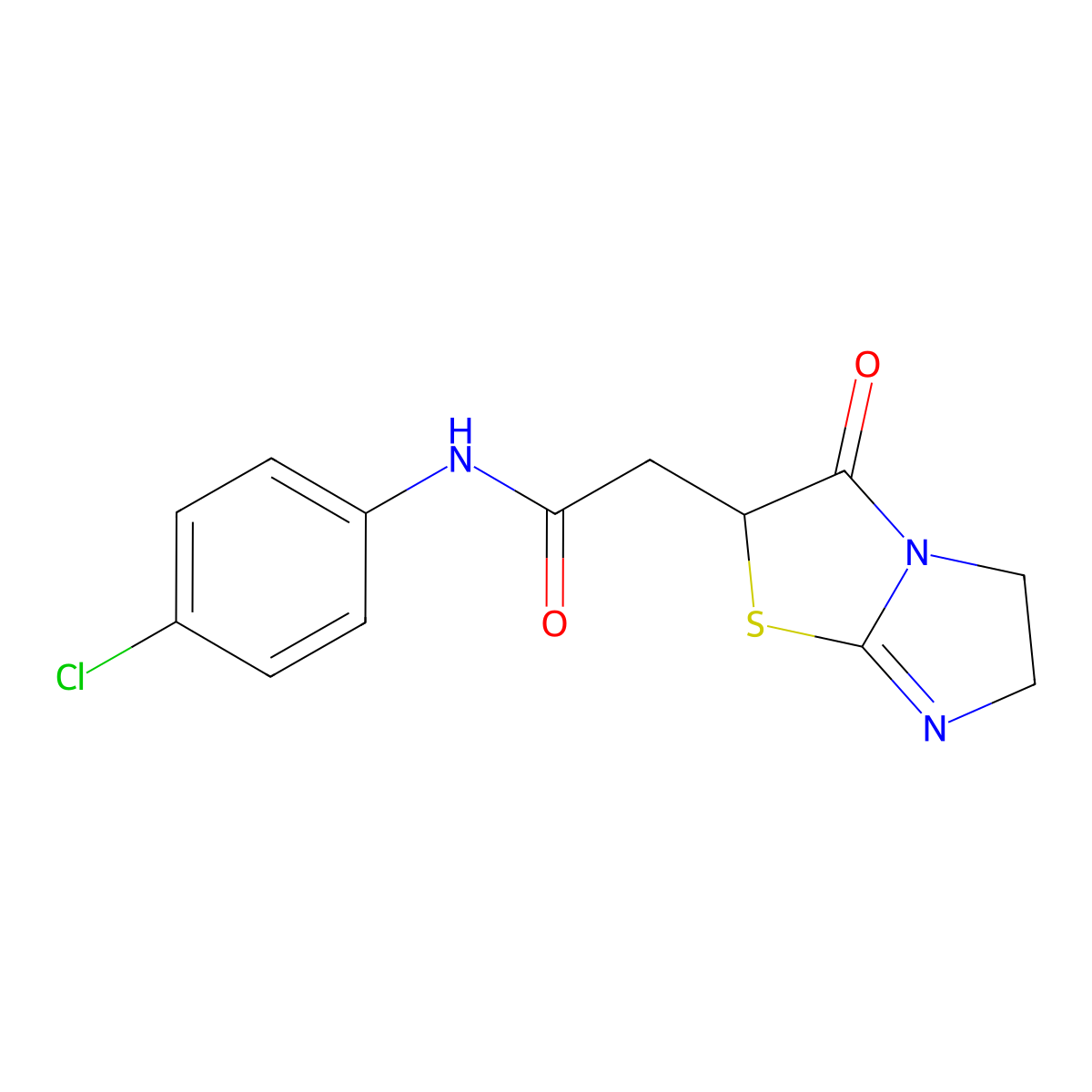 N-(4-chlorophenyl)-2-(3-oxo-2,3,5,6-tetrahydroimidazo[2,1-b][1,3]thiazol-2-yl)acetamide molecular structure, CAS 501112-20-5