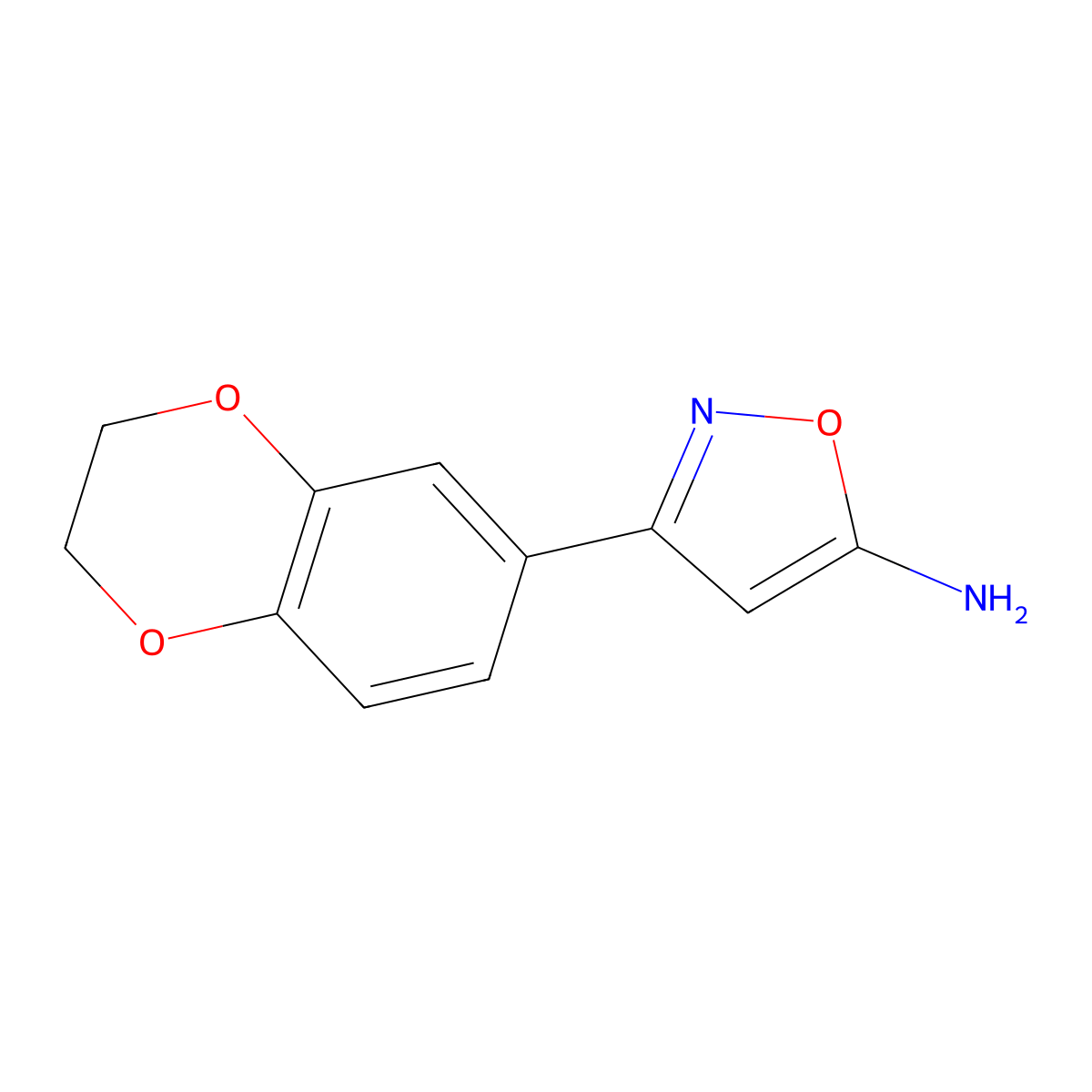 3-(2,3-Dihydro-1,4-benzodioxin-6-yl)-1,2-oxazol-5-amine molecular structure, CAS 501116-29-6
