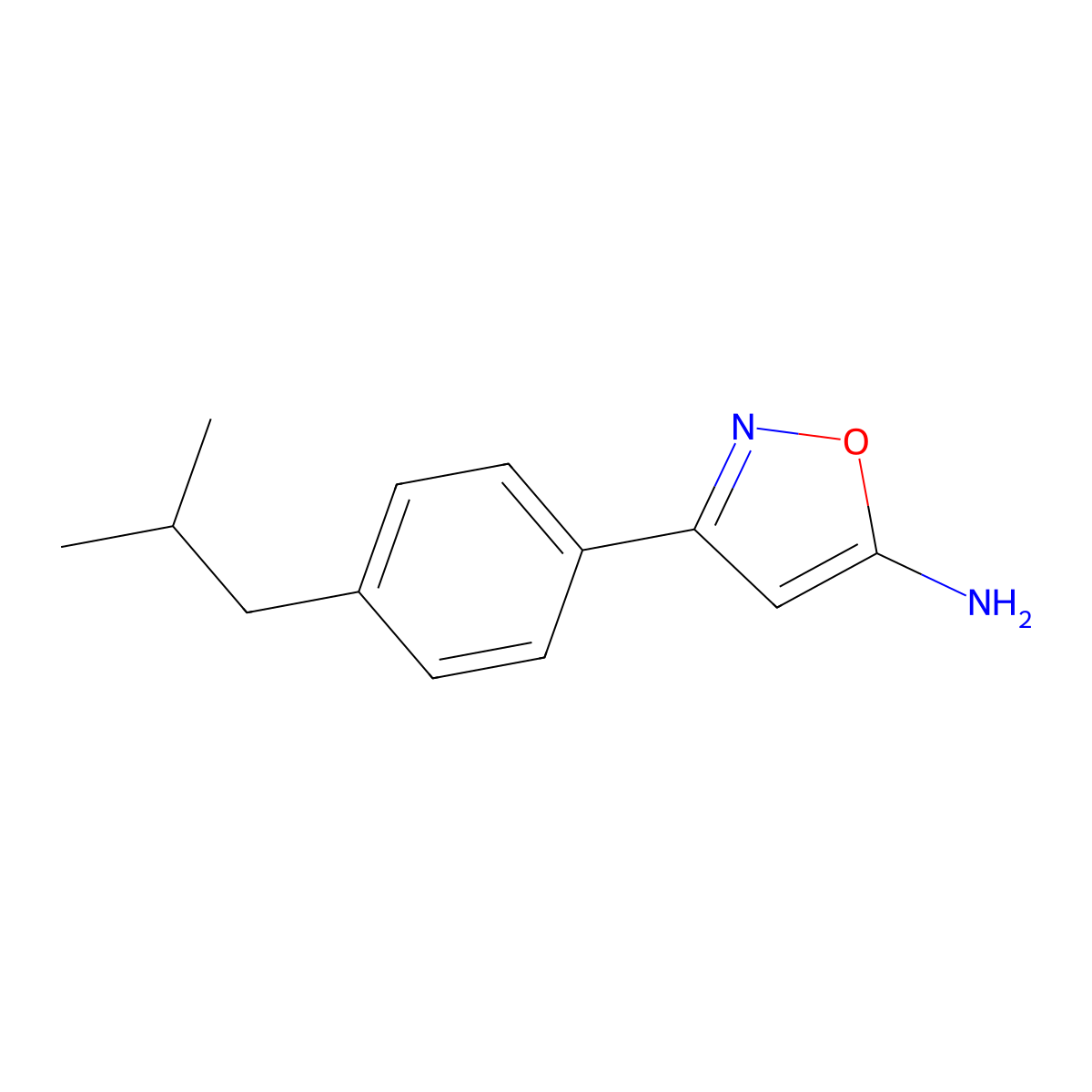 3-[4-(2-Methylpropyl)phenyl]-1,2-oxazol-5-amine molecular structure, CAS 501116-31-0