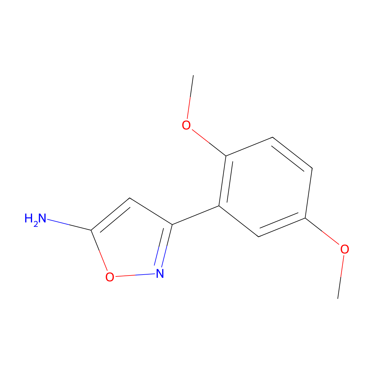 3-(2,5-Dimethoxyphenyl)-1,2-oxazol-5-amine molecular structure, CAS 501116-32-1