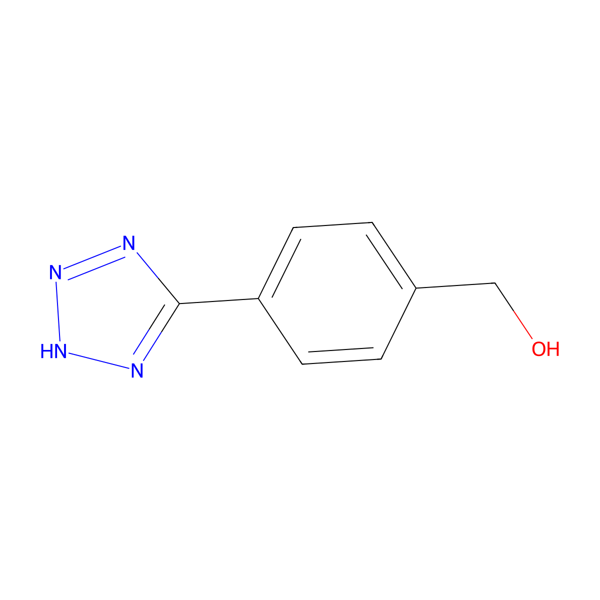 4-(1H-Tetrazol-5-YL)benzyl alcohol molecular structure, CAS 501126-02-9