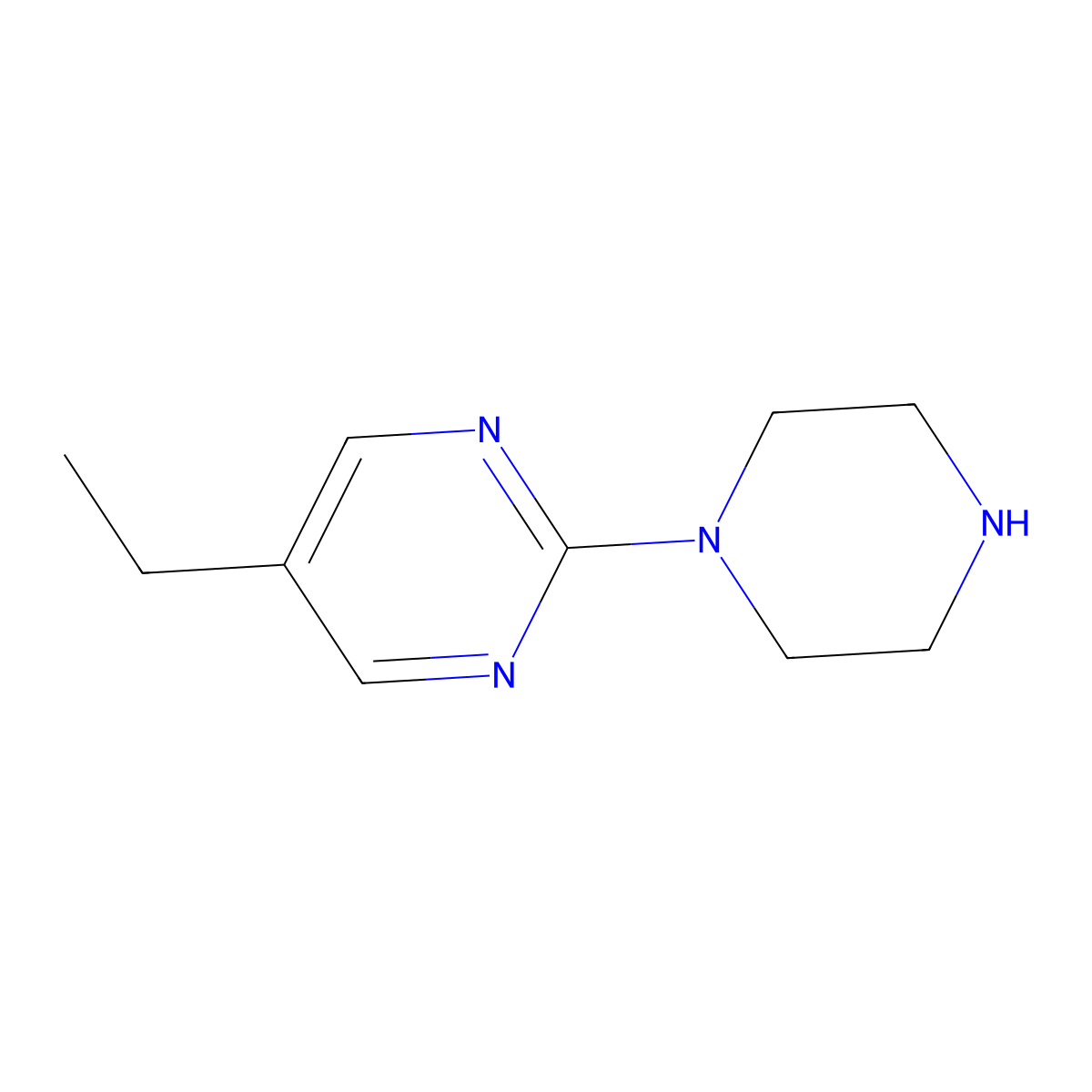 5-Ethyl-2-(piperazin-1-yl)pyrimidine molecular structure, CAS 501126-09-6