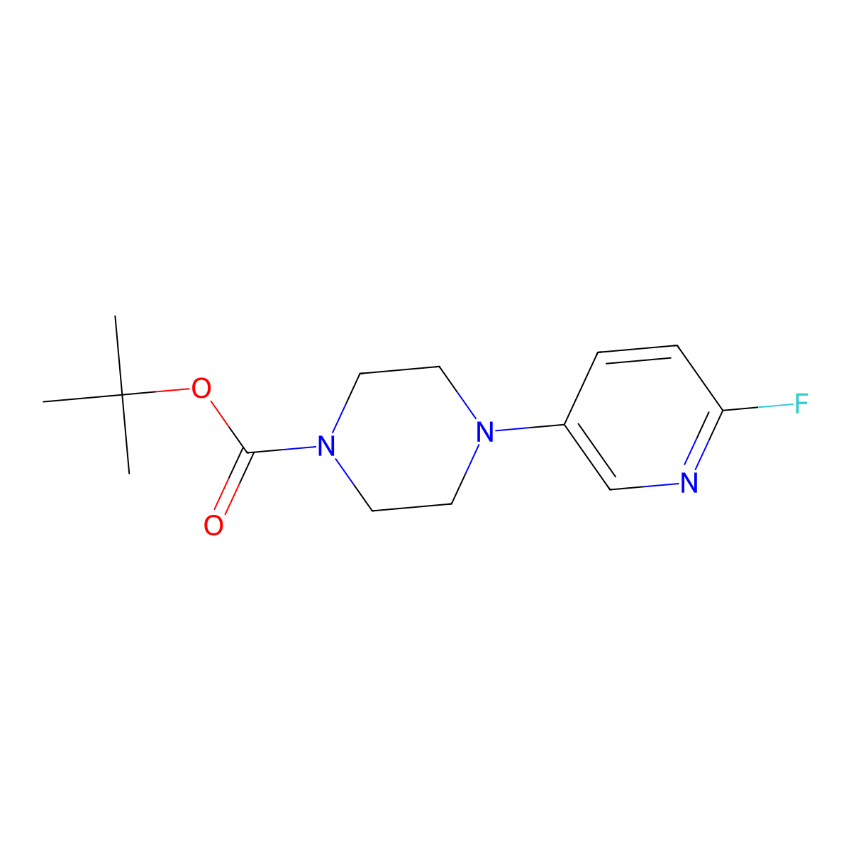 Tert-butyl 4-(6-fluoropyridin-3-yl)piperazine-1-carboxylate molecular structure, CAS 501126-13-2
