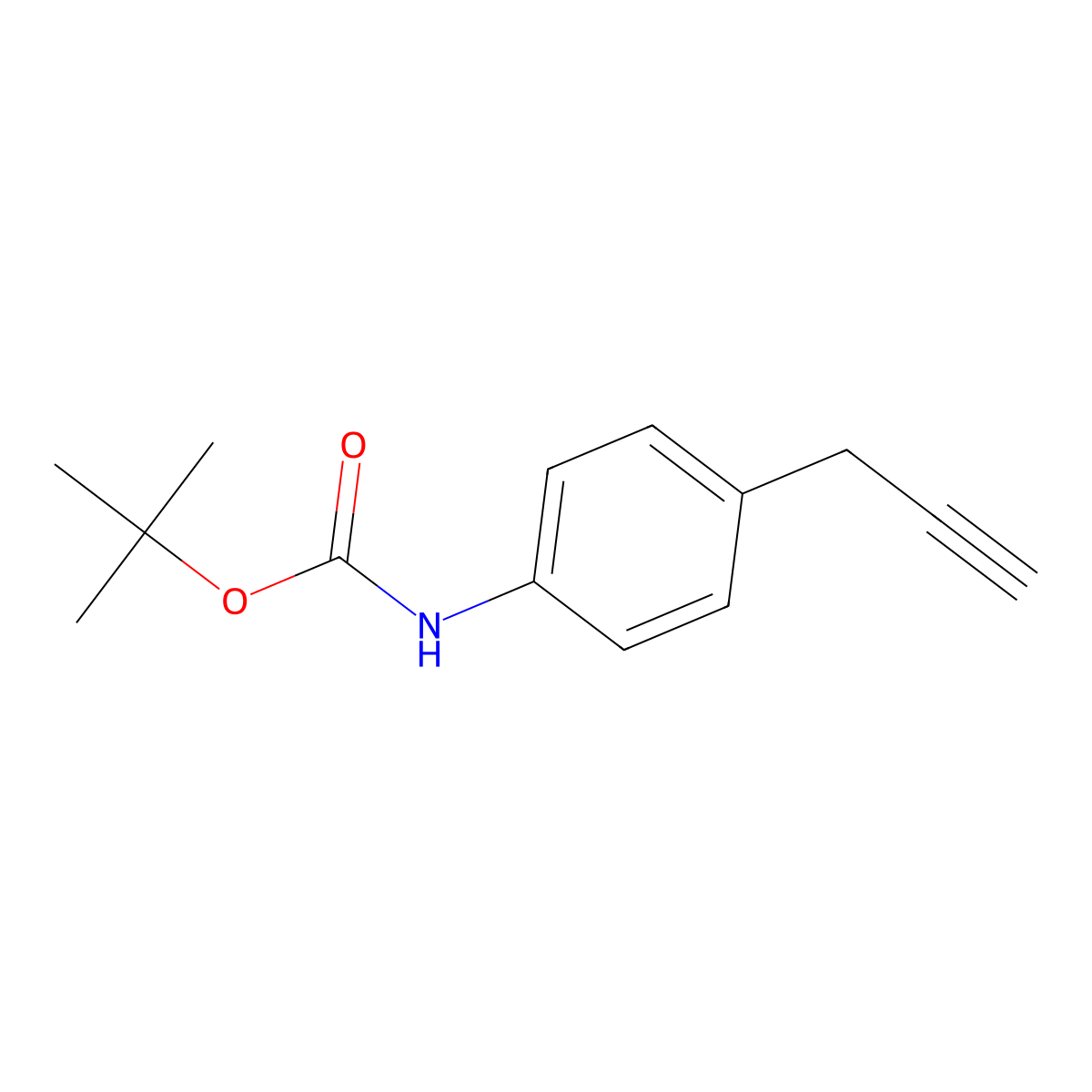 tert-butyl N-[4-(prop-2-yn-1-yl)phenyl]carbamate molecular structure, CAS 501127-55-5