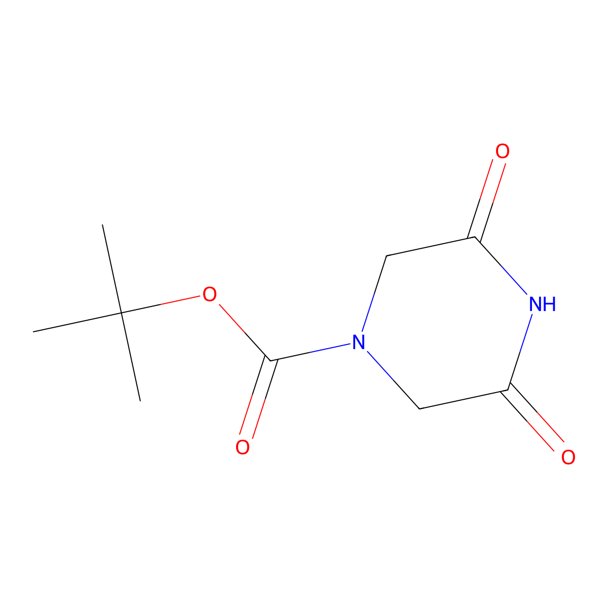 Tert-butyl 3,5-dioxopiperazine-1-carboxylate molecular structure, CAS 501127-89-5