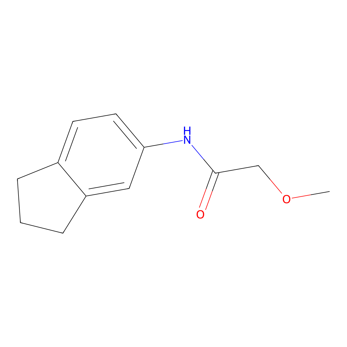 N-(2,3-dihydro-1H-inden-5-yl)-2-methoxyacetamide molecular structure, CAS 501131-84-6