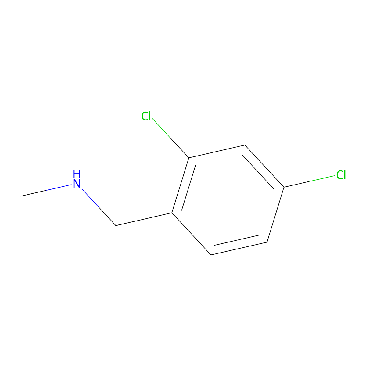 Benzenemethanamine, 2,4-dichloro-N-methyl- molecular structure, CAS 5013-77-4