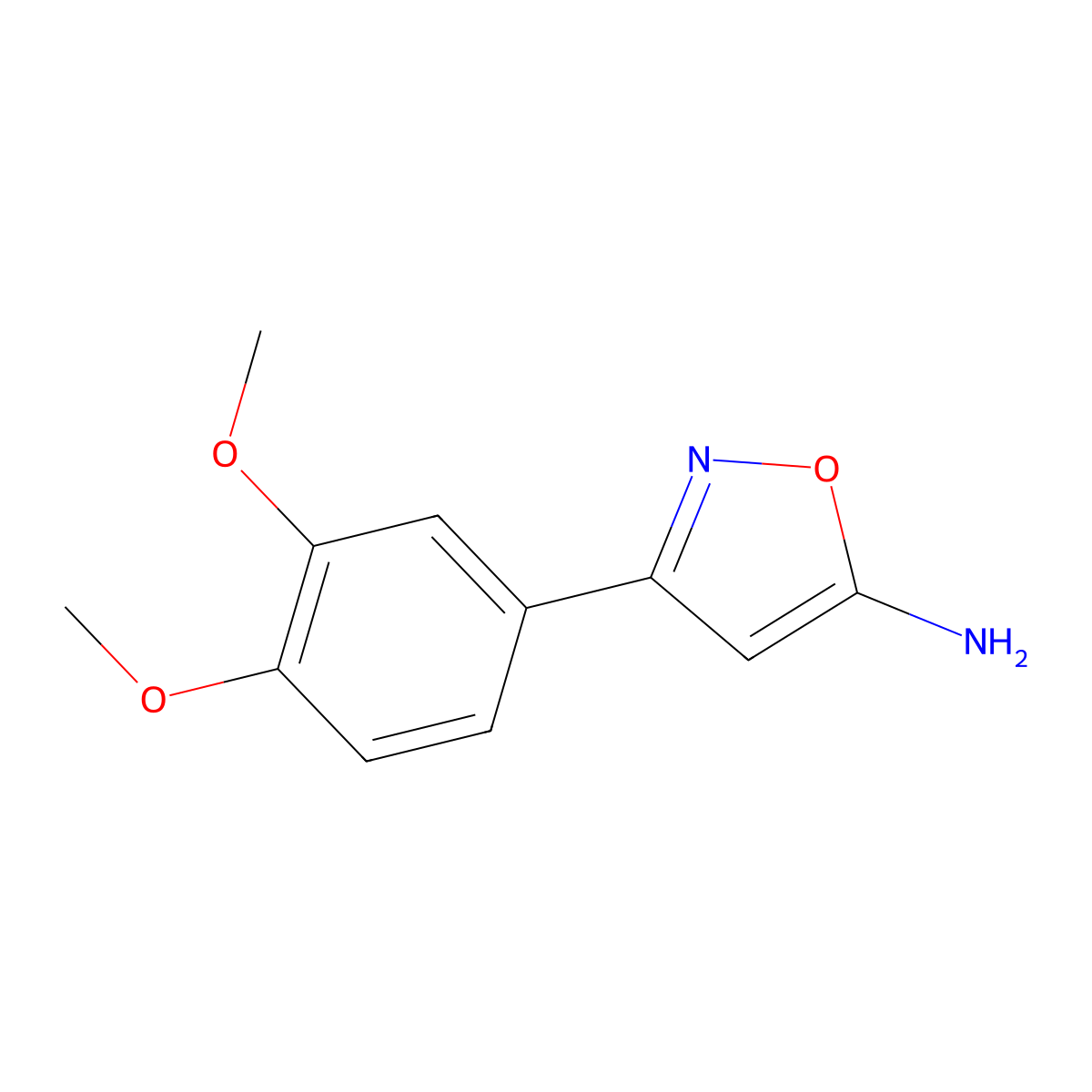 3-(3,4-Dimethoxyphenyl)-1,2-oxazol-5-amine molecular structure, CAS 501325-88-8