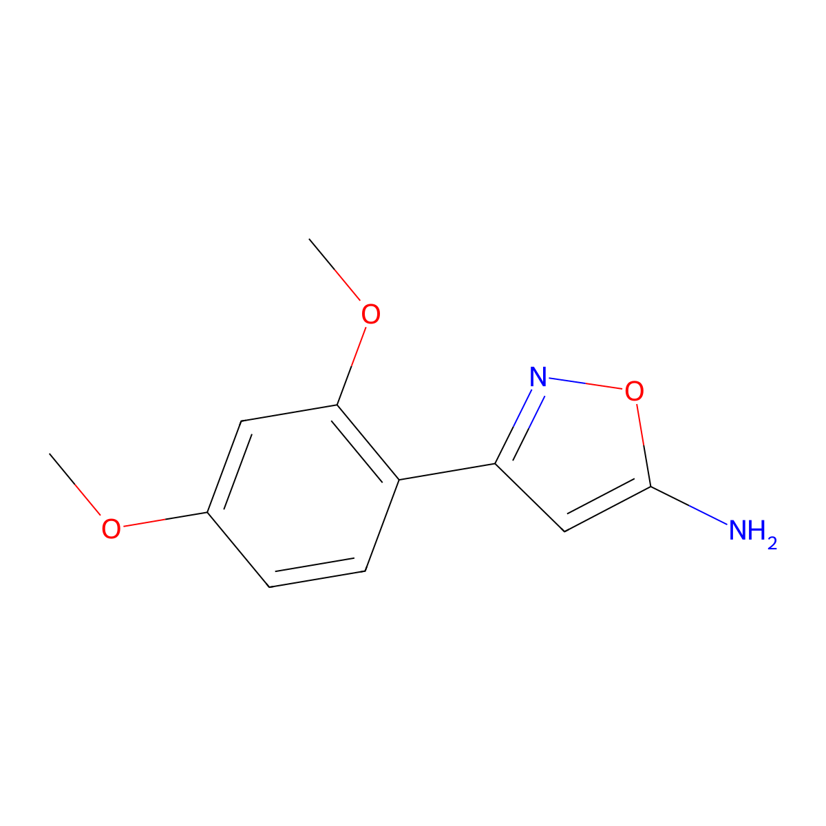3-(2,4-Dimethoxyphenyl)-1,2-oxazol-5-amine molecular structure, CAS 501326-00-7