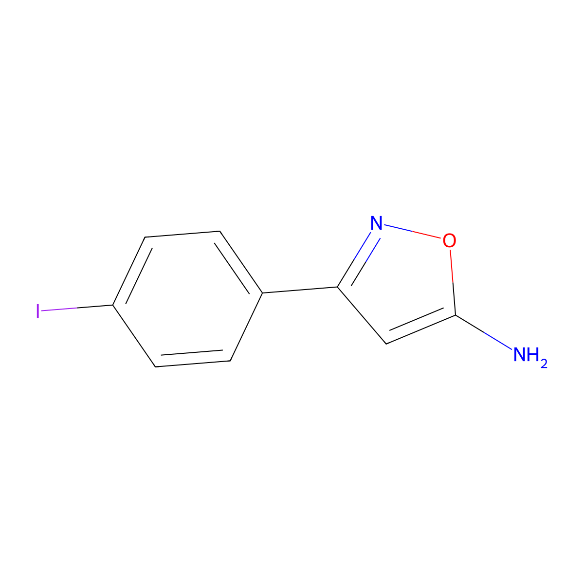 3-(4-Iodophenyl)-1,2-oxazol-5-amine molecular structure, CAS 501326-26-7