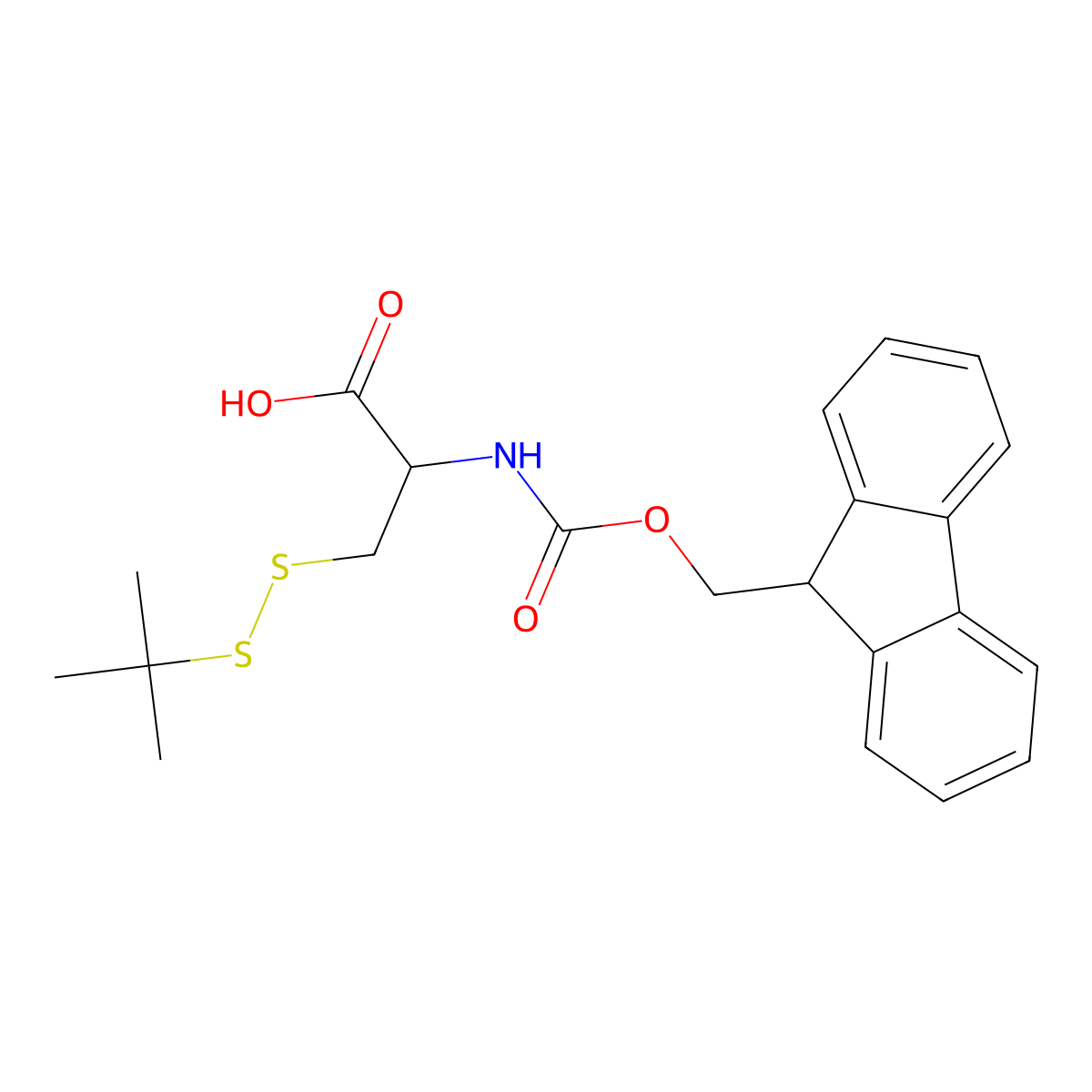 Fmoc-D-Cys(stbu)-OH molecular structure, CAS 501326-55-2