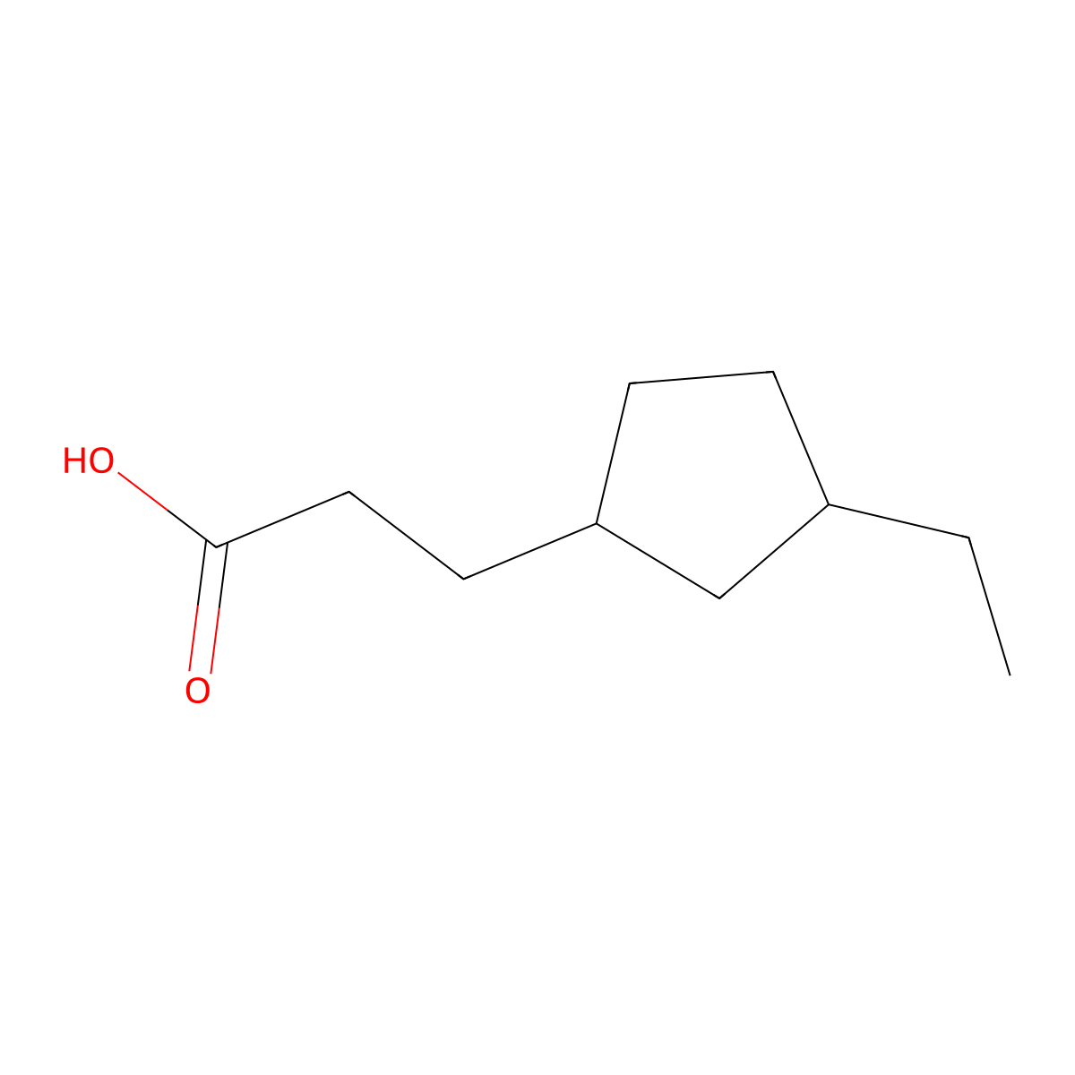 3-Ethylcyclopentanepropanoic acid molecular structure, CAS 501346-07-2