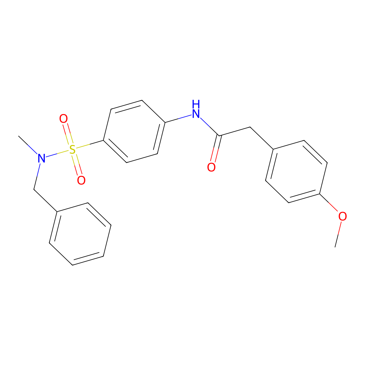 N-{4-[benzyl(methyl)sulfamoyl]phenyl}-2-(4-methoxyphenyl)acetamide molecular structure, CAS 501347-92-8