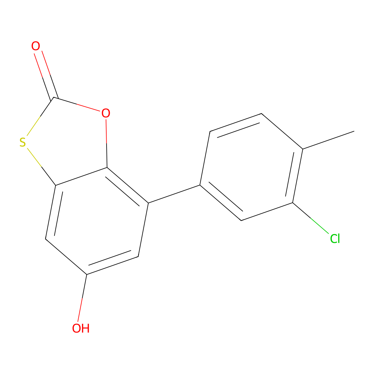 7-(3-Chloro-4-methylphenyl)-5-hydroxy-1,3-benzoxathiol-2-one molecular structure, CAS 501349-52-6