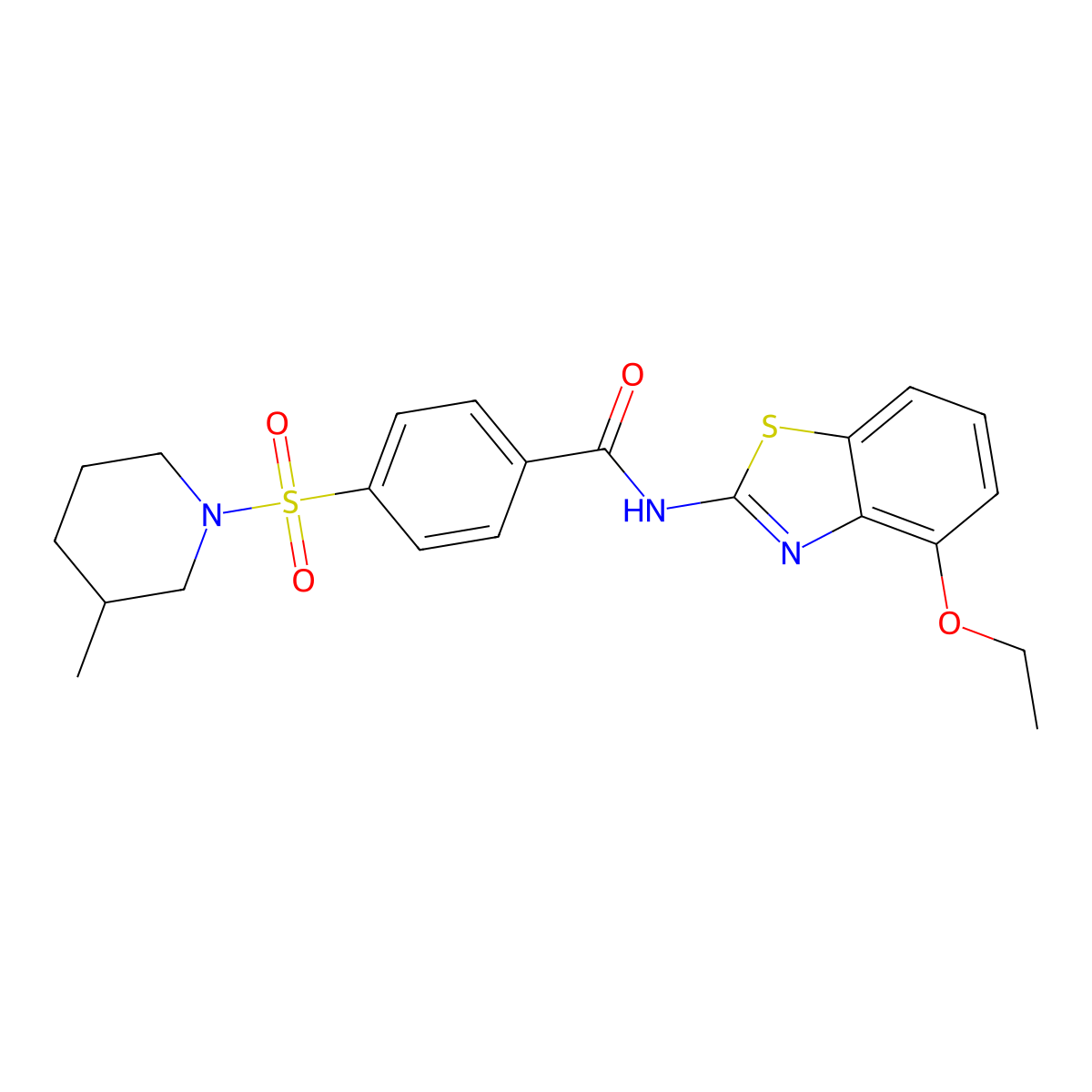 N-(4-ethoxy-1,3-benzothiazol-2-yl)-4-[(3-methylpiperidin-1-yl)sulfonyl]benzamide molecular structure, CAS 501351-50-4