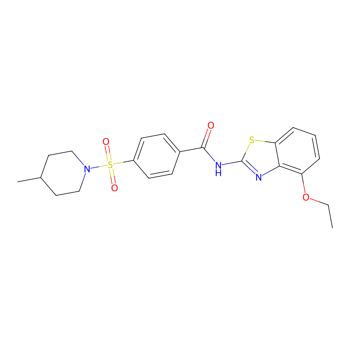N-(4-ethoxybenzo[d]thiazol-2-yl)-4-((4-methylpiperidin-1-yl)sulfonyl)benzamide molecular structure, CAS 501351-52-6