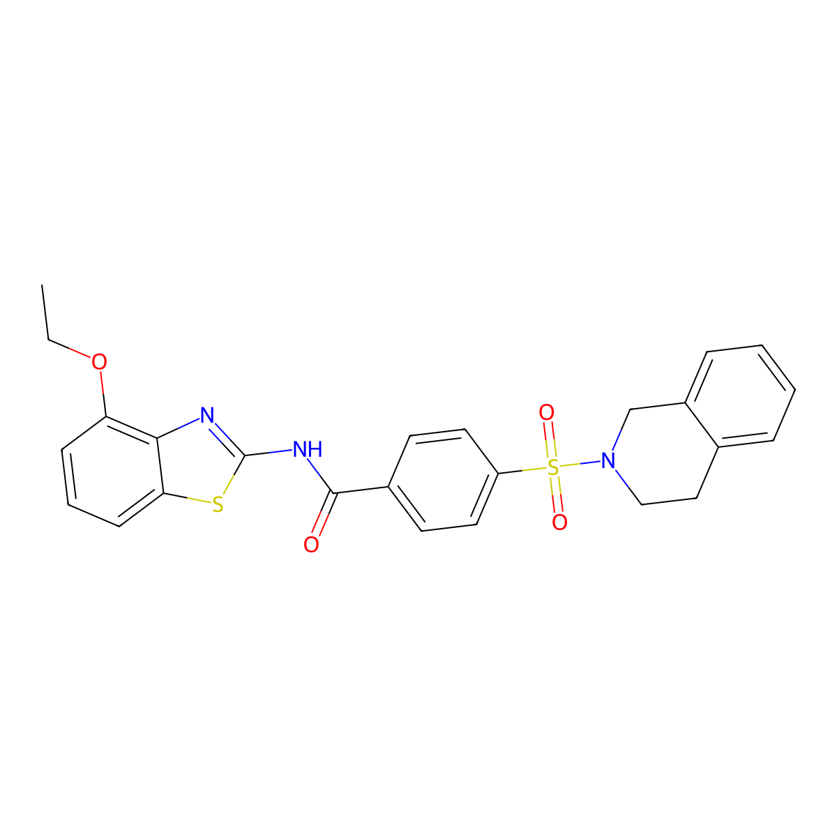4-((3,4-dihydroisoquinolin-2(1H)-yl)sulfonyl)-N-(4-ethoxybenzo[d]thiazol-2-yl)benzamide molecular structure, CAS 501351-60-6