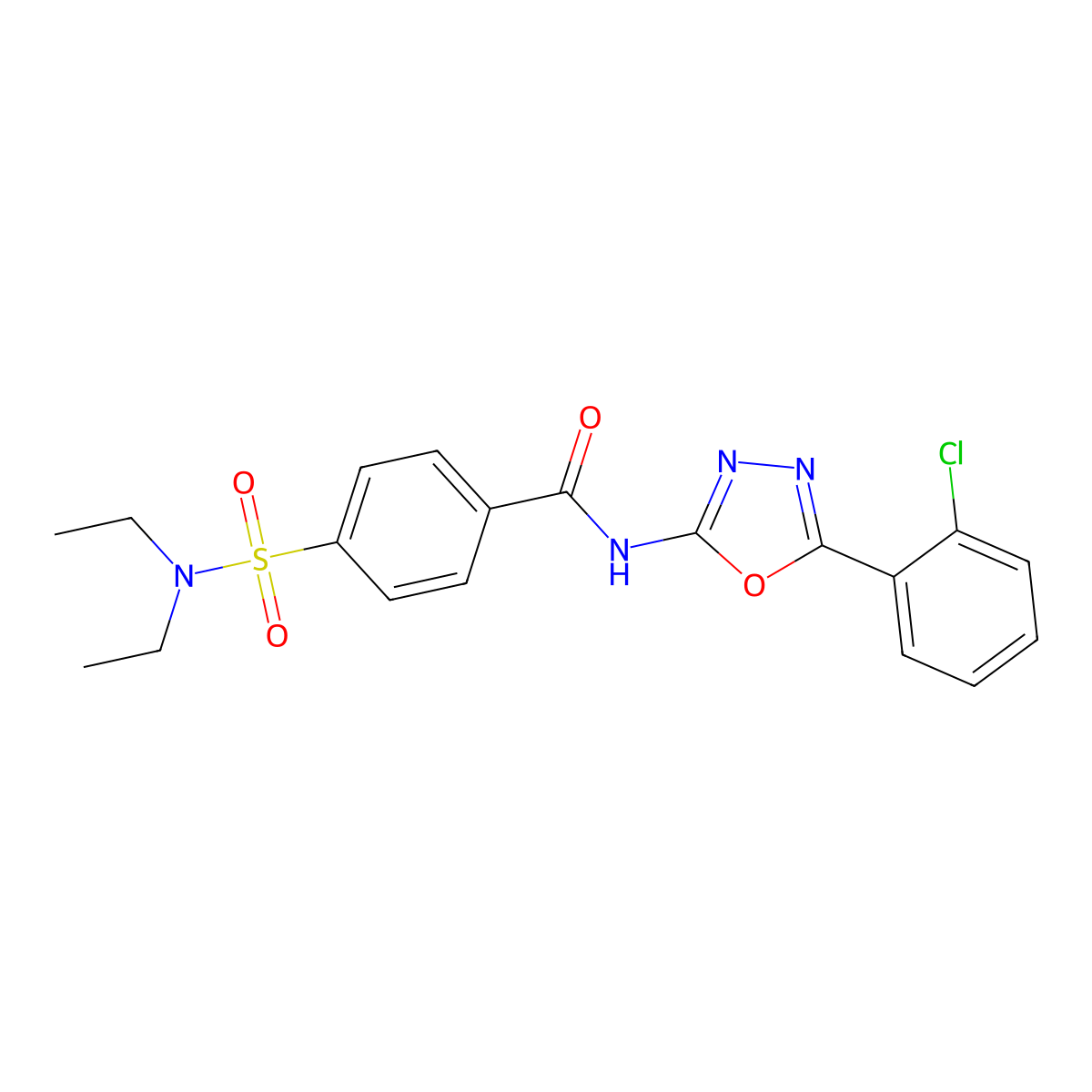 N-[5-(2-chlorophenyl)-1,3,4-oxadiazol-2-yl]-4-(diethylsulfamoyl)benzamide molecular structure, CAS 501351-70-8