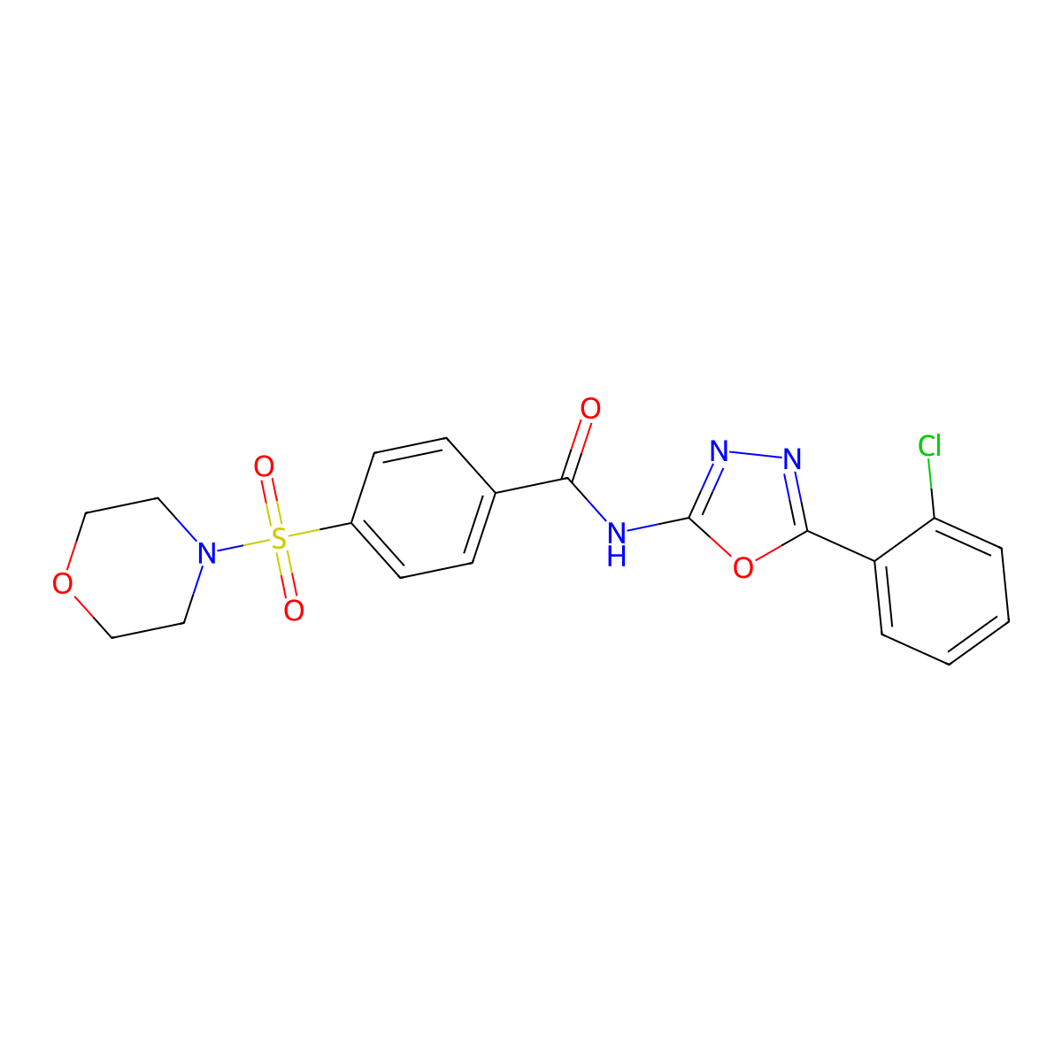 N-(5-(2-chlorophenyl)-1,3,4-oxadiazol-2-yl)-4-(morpholinosulfonyl)benzamide molecular structure, CAS 501351-84-4