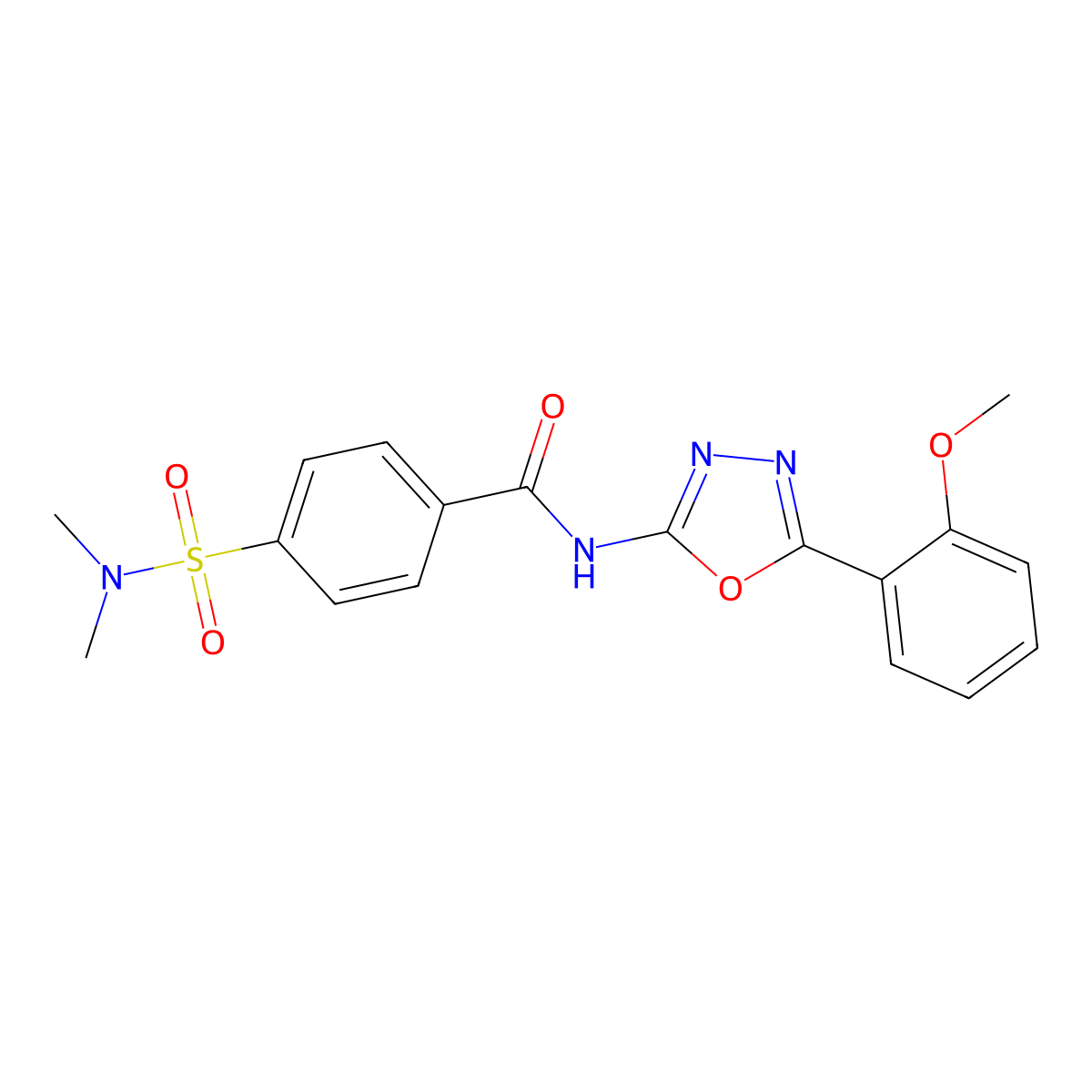4-(dimethylsulfamoyl)-N-[5-(2-methoxyphenyl)-1,3,4-oxadiazol-2-yl]benzamide molecular structure, CAS 501351-86-6