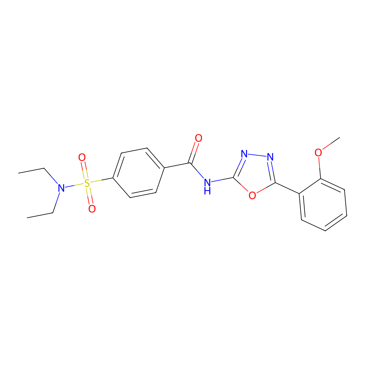 4-(diethylsulfamoyl)-N-[5-(2-methoxyphenyl)-1,3,4-oxadiazol-2-yl]benzamide molecular structure, CAS 501351-88-8