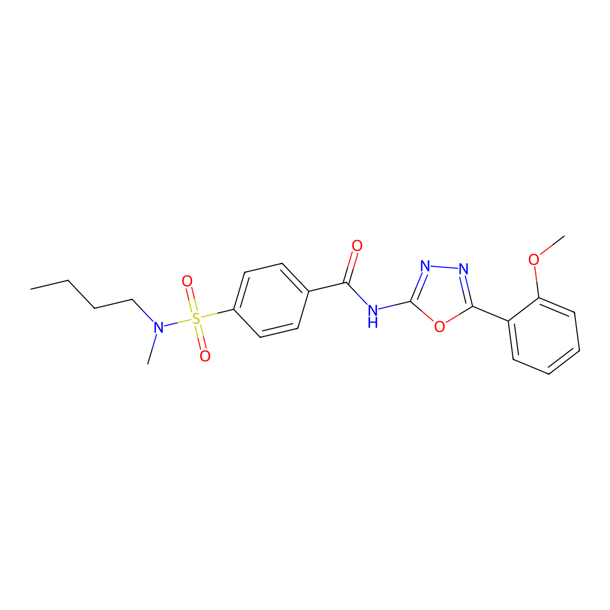 4-[butyl(methyl)sulfamoyl]-N-[5-(2-methoxyphenyl)-1,3,4-oxadiazol-2-yl]benzamide molecular structure, CAS 501351-95-7