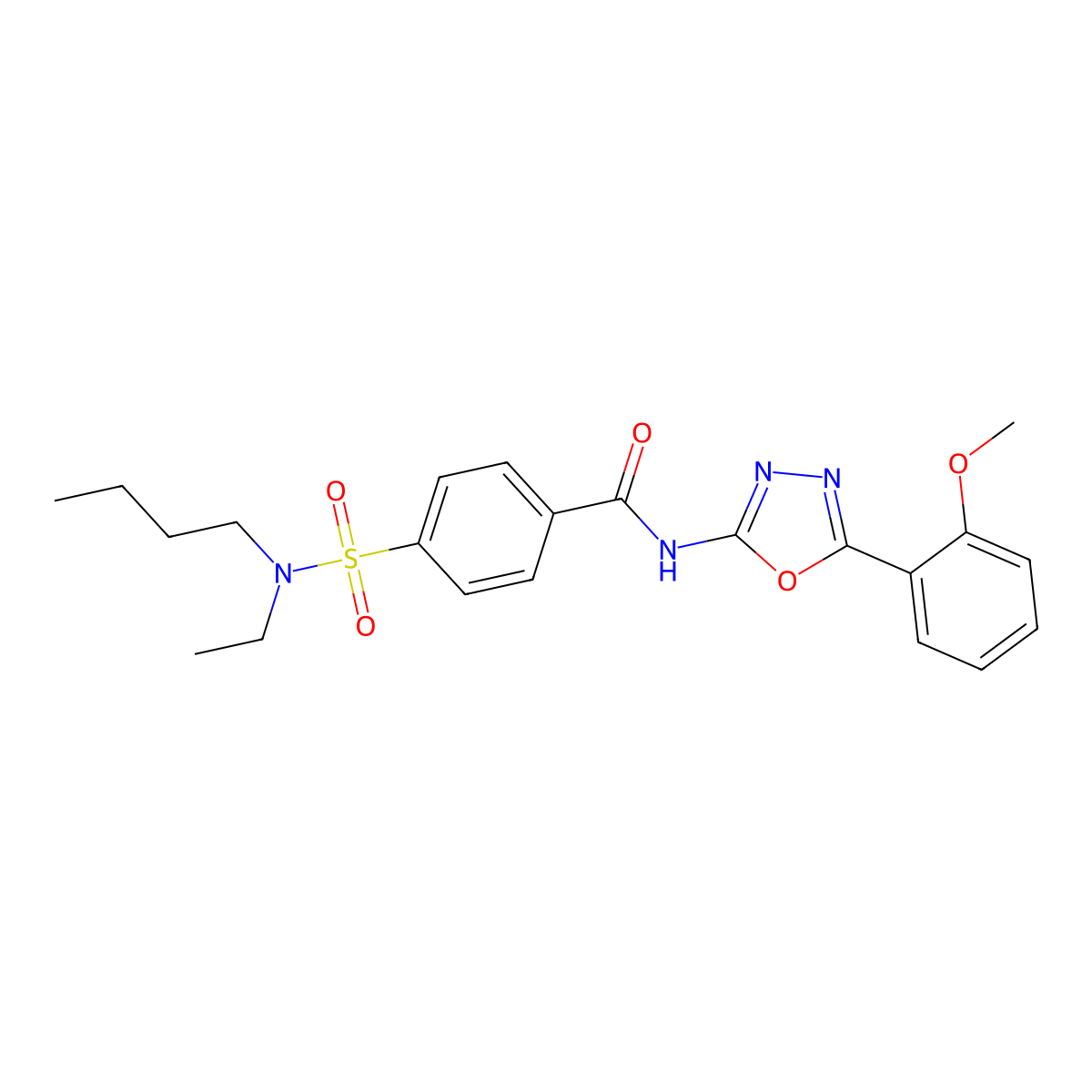 4-[butyl(ethyl)sulfamoyl]-N-[5-(2-methoxyphenyl)-1,3,4-oxadiazol-2-yl]benzamide molecular structure, CAS 501351-97-9