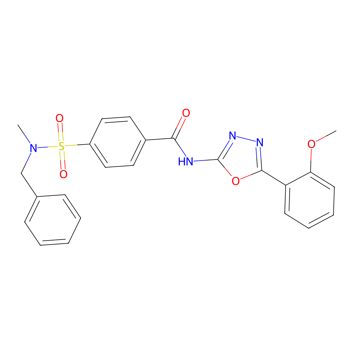 4-[benzyl(methyl)sulfamoyl]-N-[5-(2-methoxyphenyl)-1,3,4-oxadiazol-2-yl]benzamide molecular structure, CAS 501352-20-1