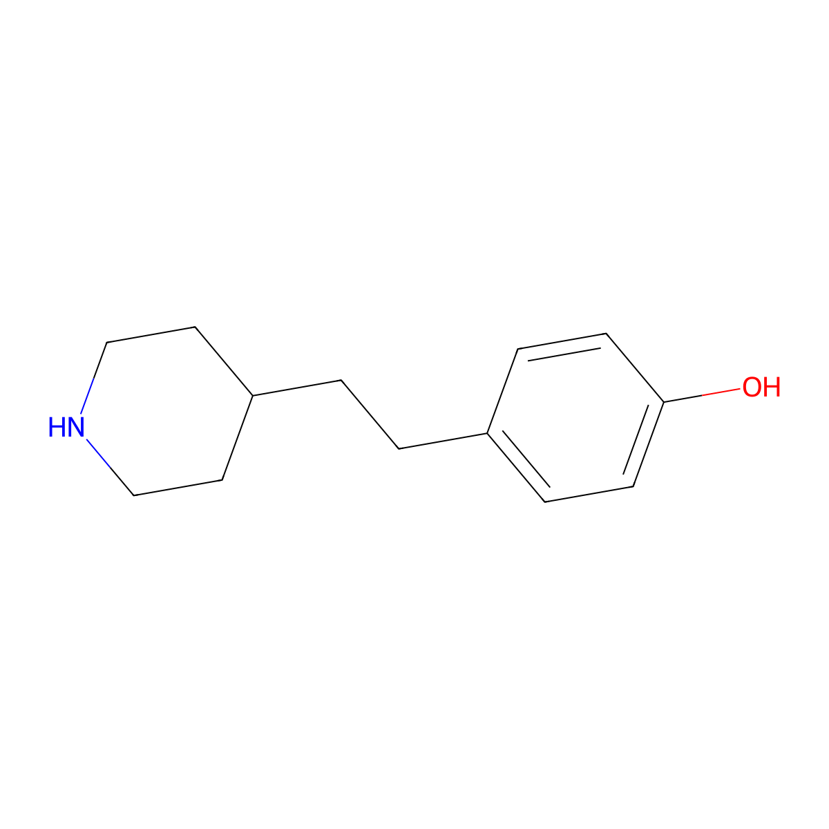 4-[2-(Piperidin-4-yl)ethyl]phenol molecular structure, CAS 501359-58-6