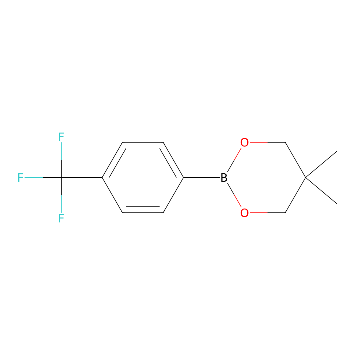 1,3,2-Dioxaborinane, 5,5-dimethyl-2-[4-(trifluoromethyl)phenyl]- molecular structure, CAS 501374-30-7