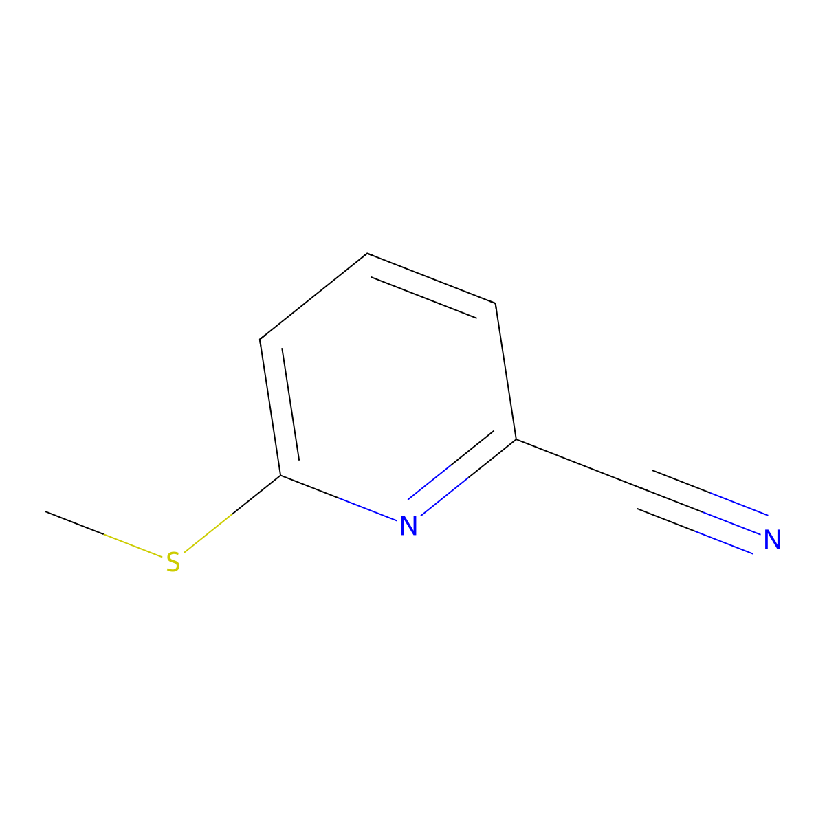 6-(Methylthio)picolinonitrile molecular structure, CAS 501378-42-3