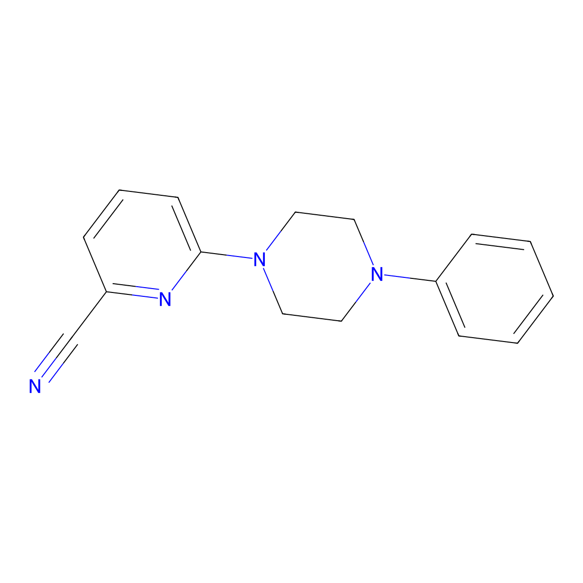 6-(4-Phenylpiperazin-1-yl)picolinonitrile molecular structure, CAS 501378-50-3