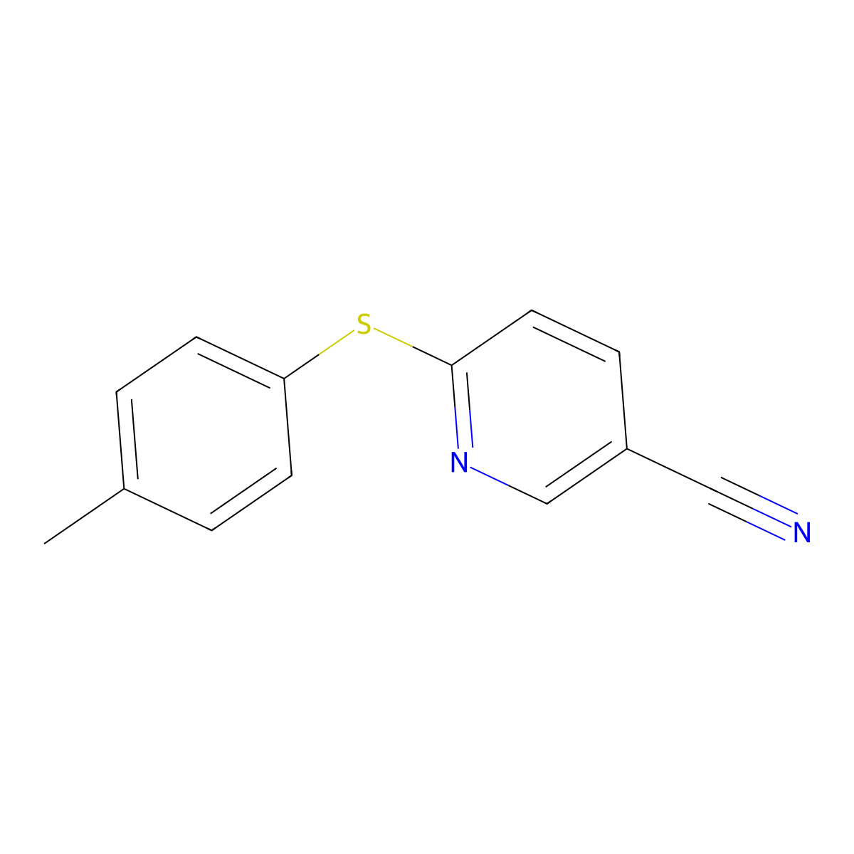 6-[(4-Methylphenyl)thio]-3-pyridinecarbonitrile molecular structure, CAS 501378-62-7