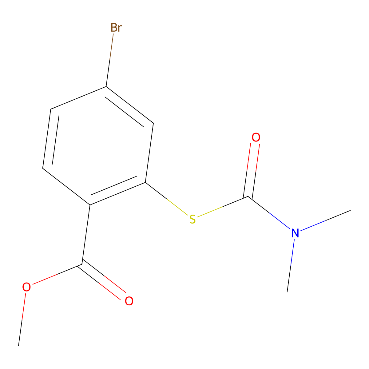 Methyl 4-bromo-2-[(dimethylcarbamoyl)sulfanyl]benzoate molecular structure, CAS 501378-90-1