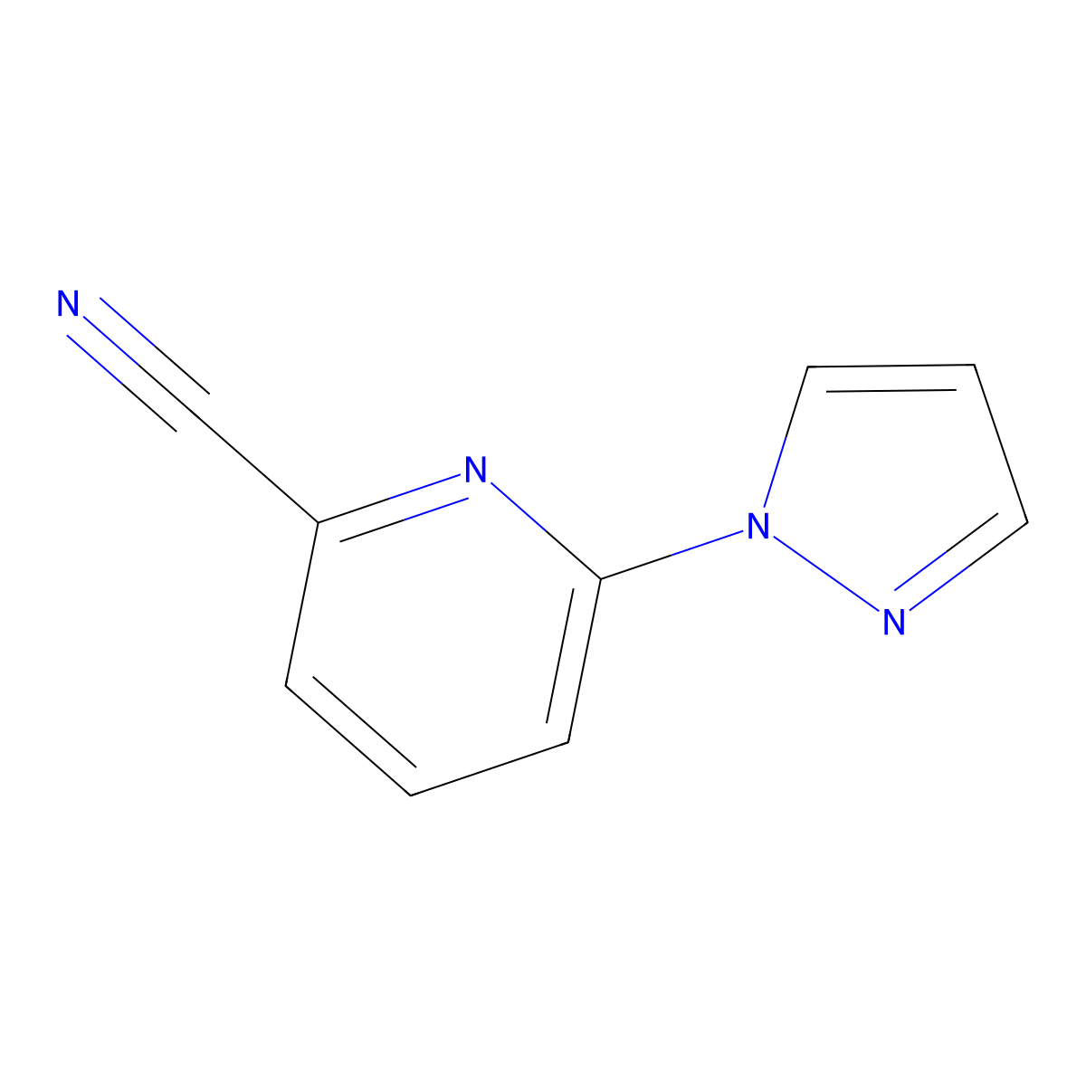 6-(1H-pyrazol-1-yl)pyridine-2-carbonitrile molecular structure, CAS 501378-98-9