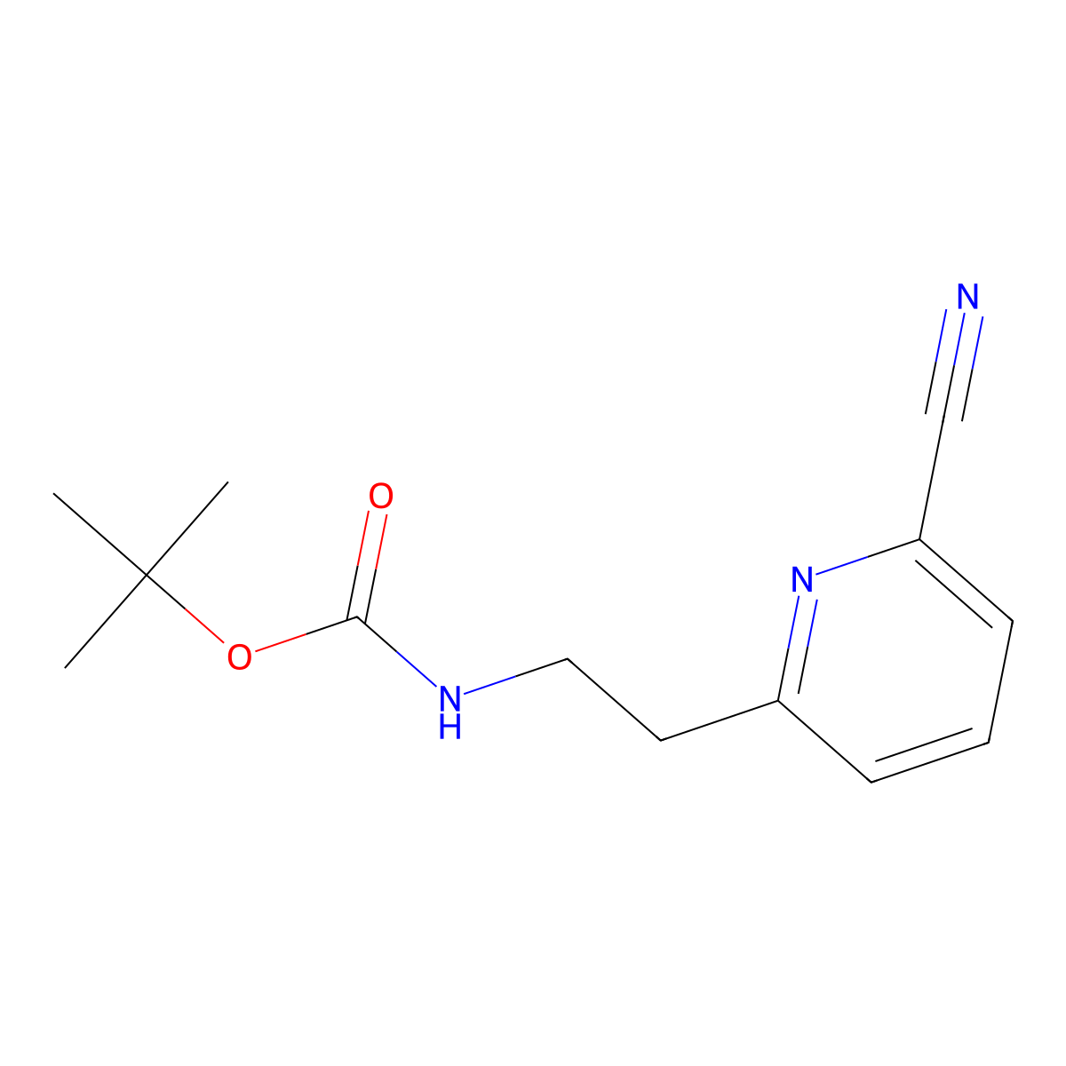 tert-butyl N-[2-(6-cyanopyridin-2-yl)ethyl]carbamate molecular structure, CAS 501379-02-8