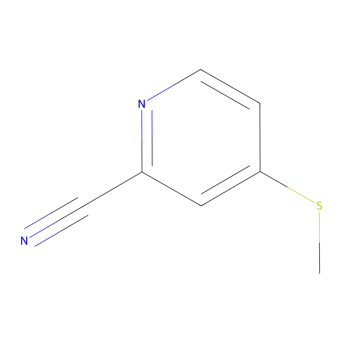 4-(Methylsulfanyl)pyridine-2-carbonitrile molecular structure, CAS 501379-24-4