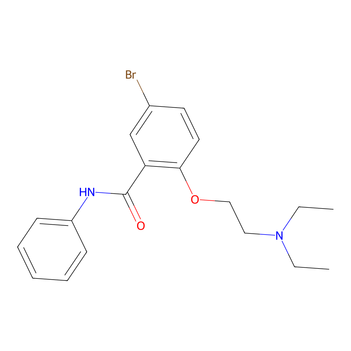 Bromodiethylaminoethoxybenzanilide molecular structure, CAS 5014-35-7