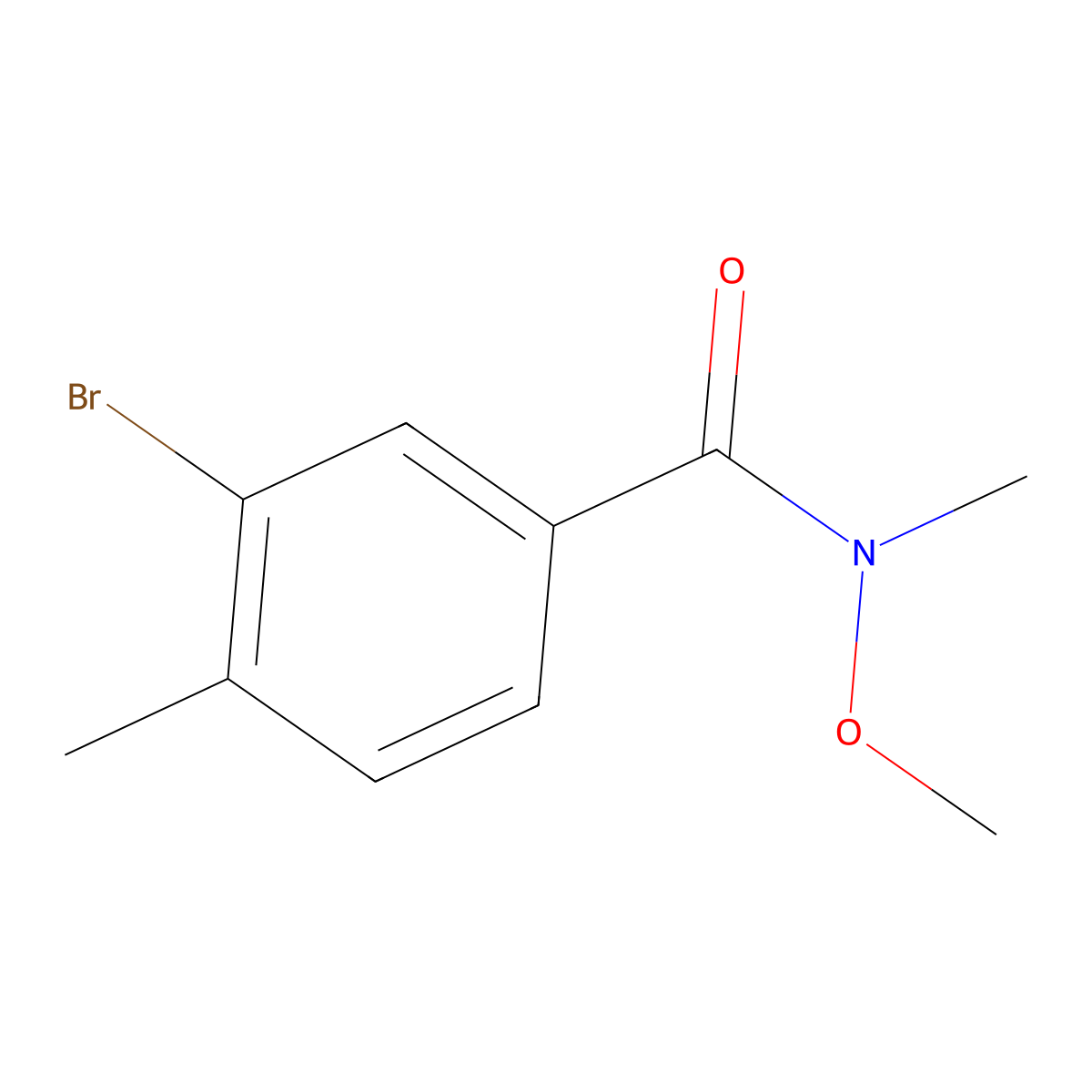 3-bromo-N-methoxy-N,4-dimethylbenzamide molecular structure, CAS 501420-55-9